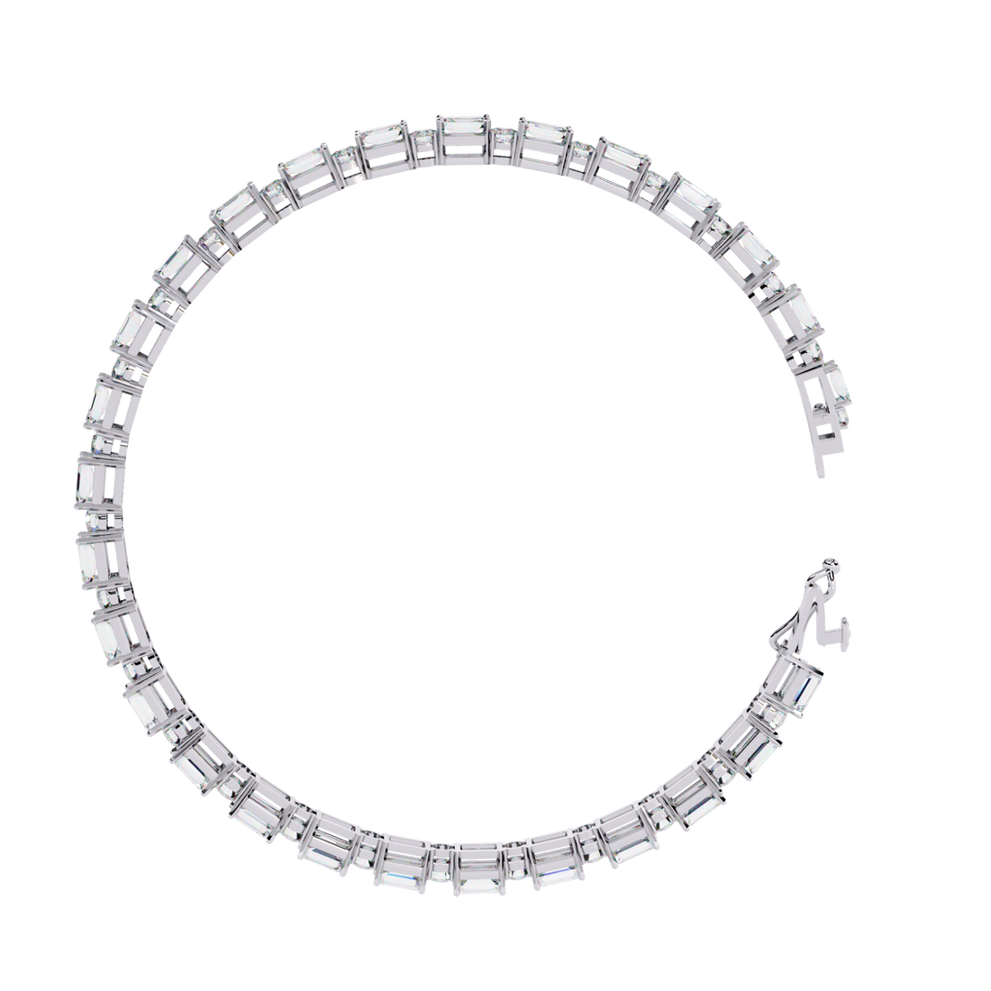 Sleek Symphony – Emerald-Cut Diamond Bracelet