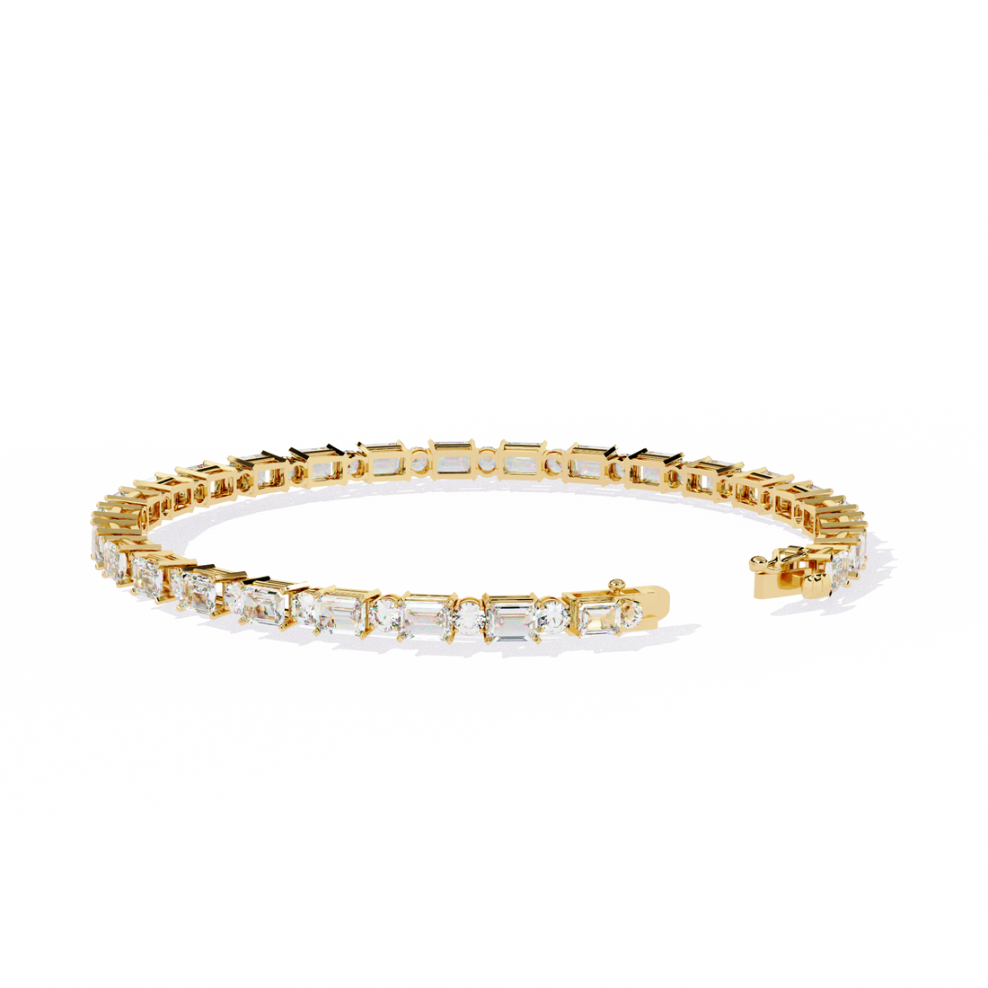 Sleek Symphony – Emerald-Cut Diamond Bracelet
