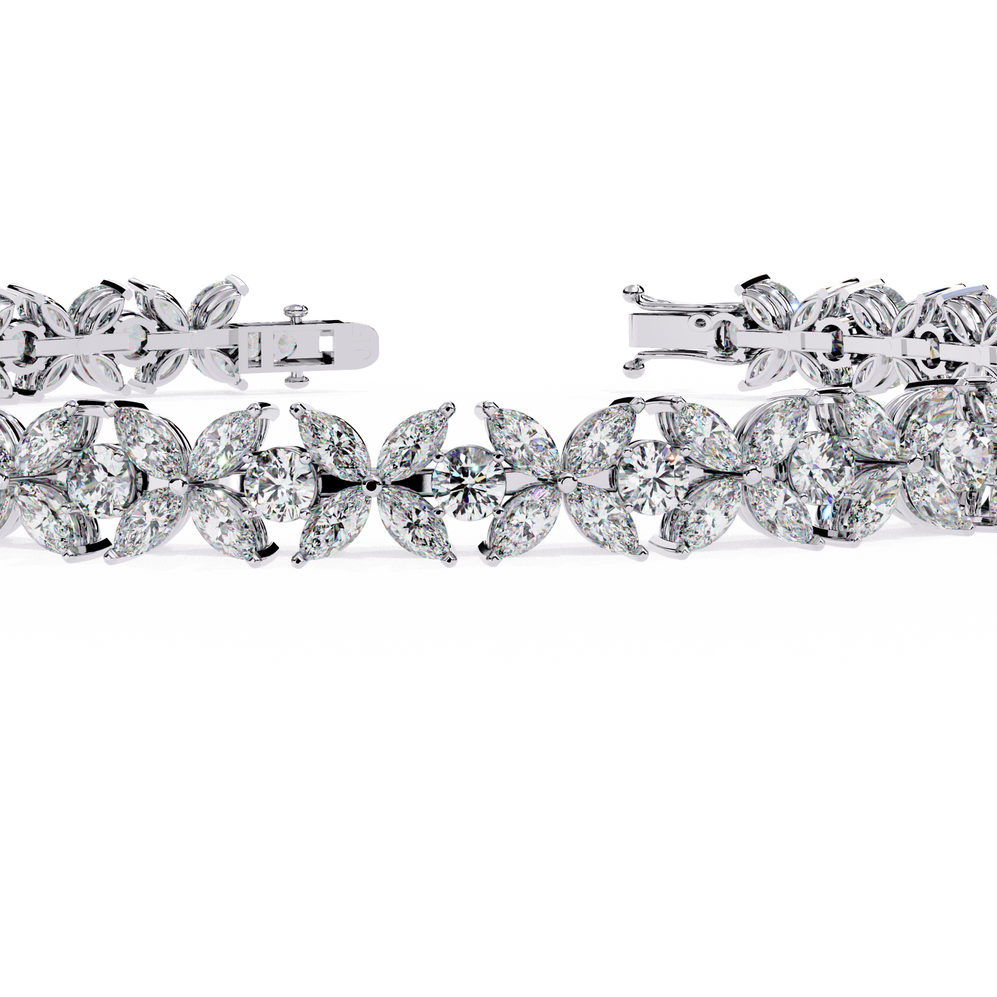 Blossom Brilliance – Diamond Bracelet in Petal-Inspired Setting