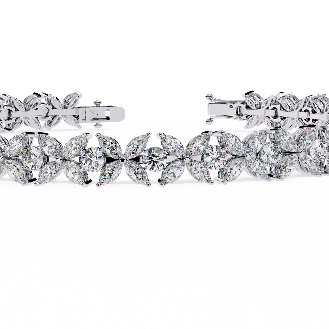 Blossom Brilliance – Diamond Bracelet in Petal-Inspired Setting
