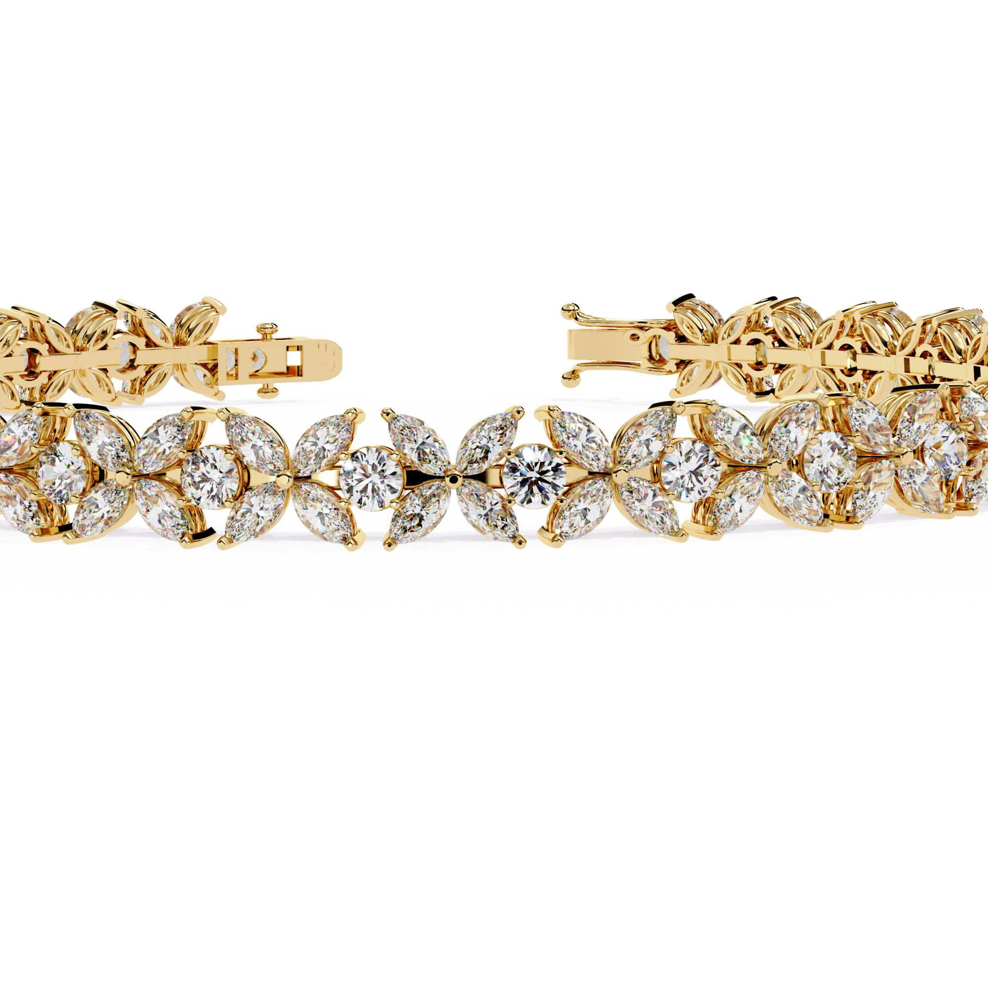Blossom Brilliance – Diamond Bracelet in Petal-Inspired Setting