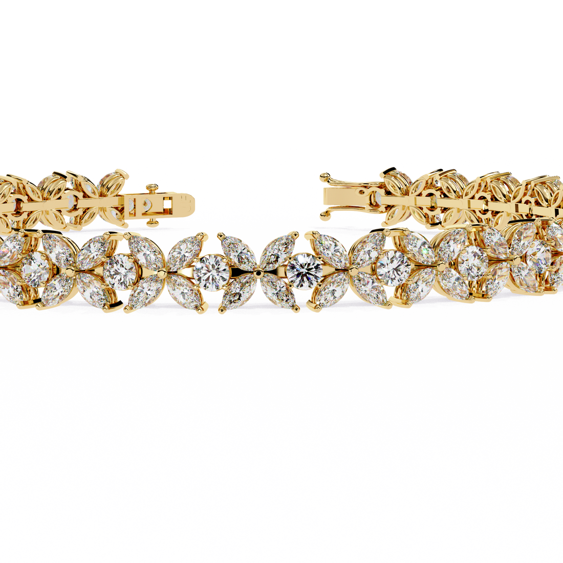Blossom Brilliance – Diamond Bracelet in Petal-Inspired Setting