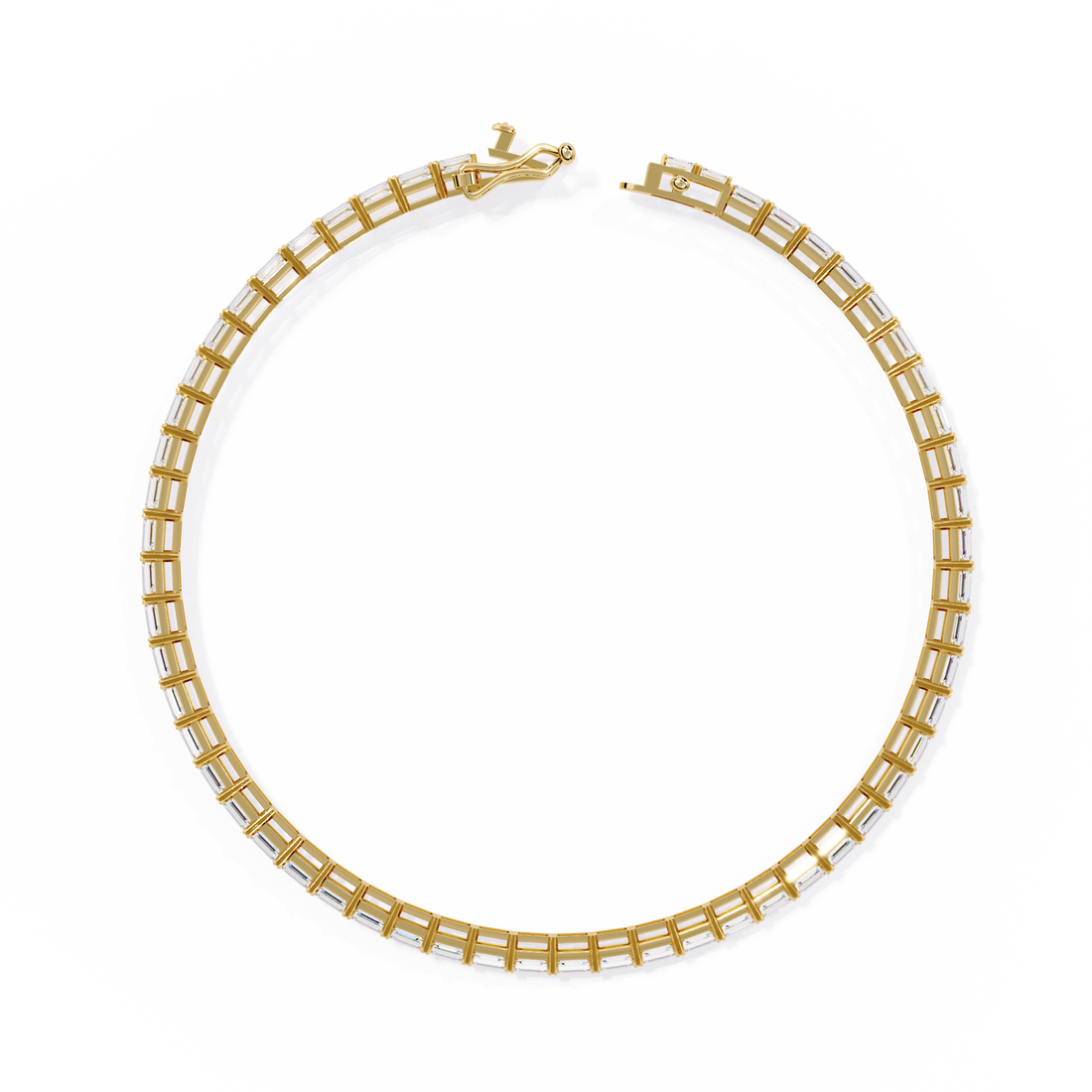 Emerald Cut Lab Grown Diamond Tennis Bracelet