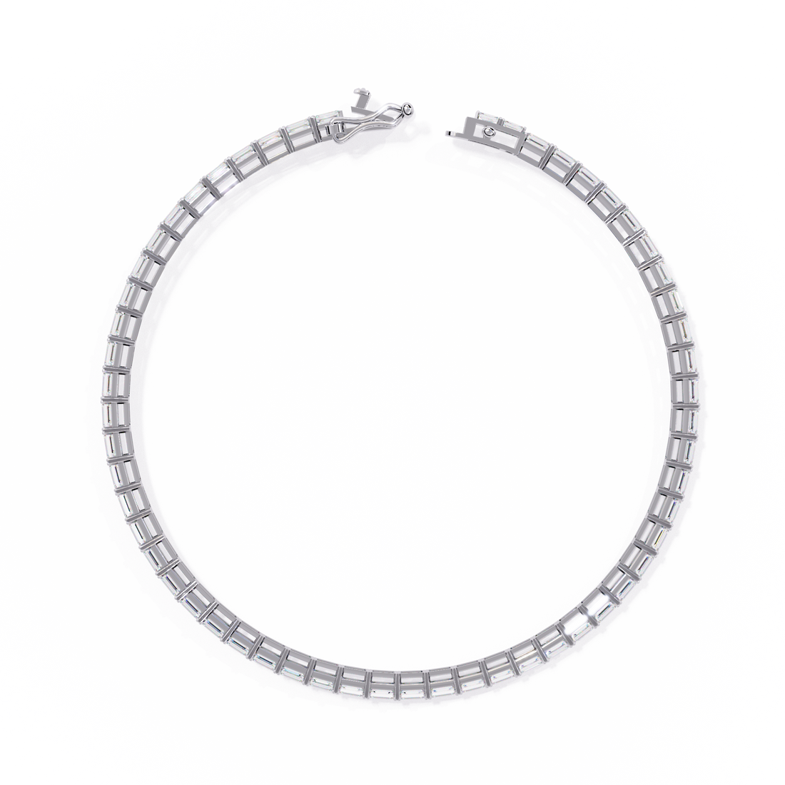 Emerald Cut Lab Grown Diamond Tennis Bracelet