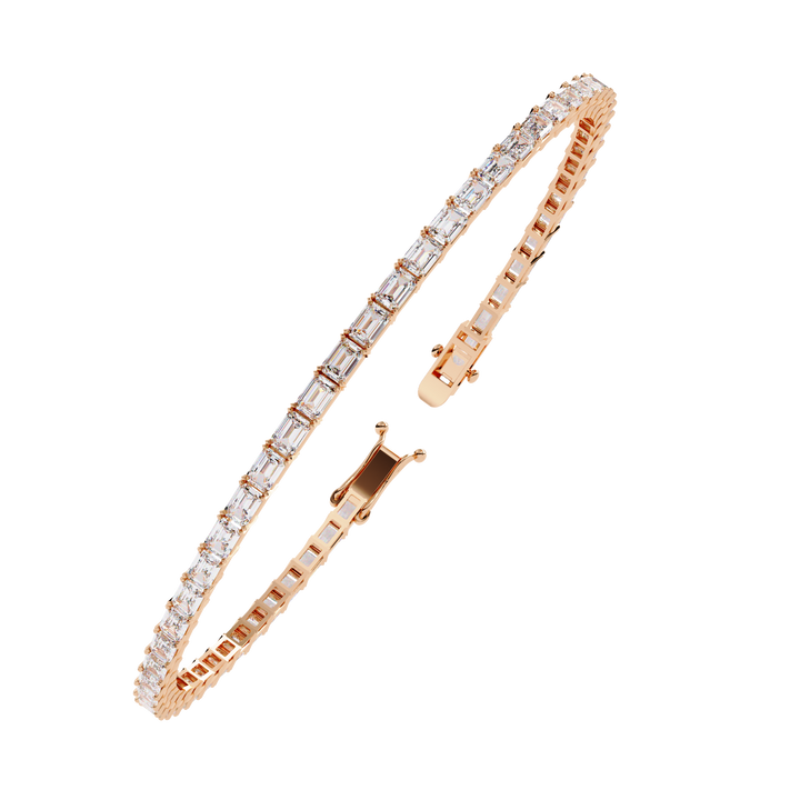 Emerald Cut Lab Grown Diamond Tennis Bracelet