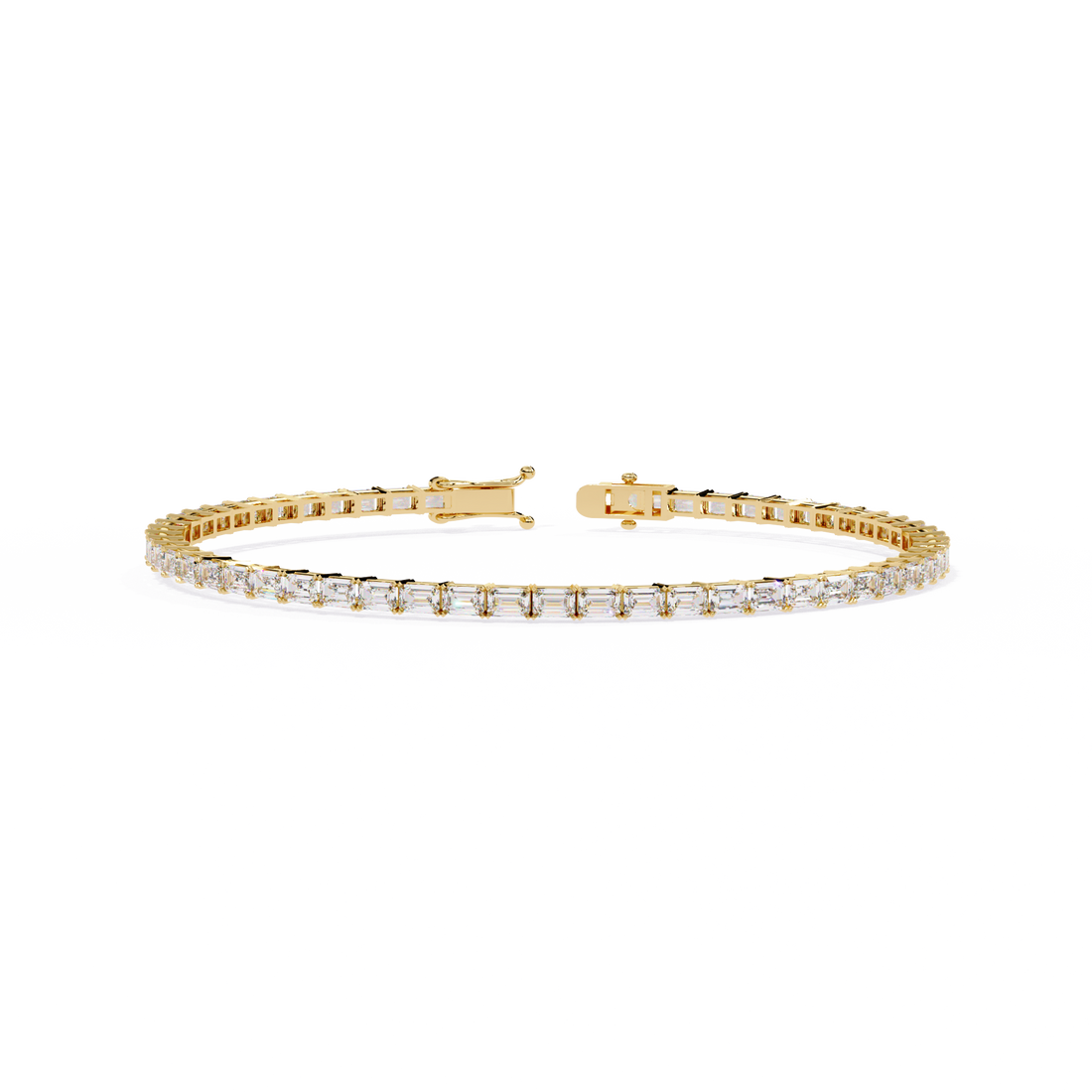 Emerald Cut Lab Grown Diamond Tennis Bracelet