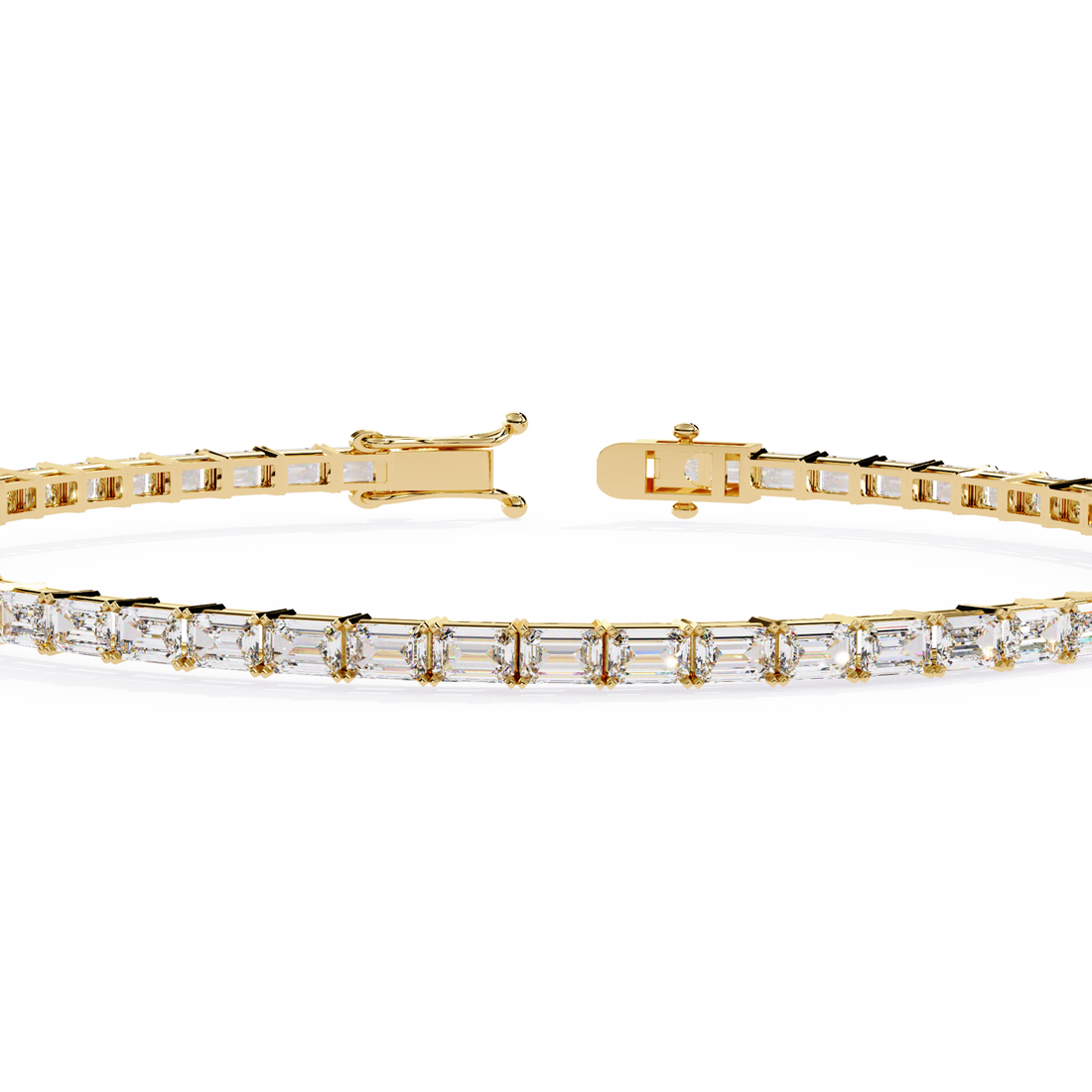 Emerald Cut Lab Grown Diamond Tennis Bracelet