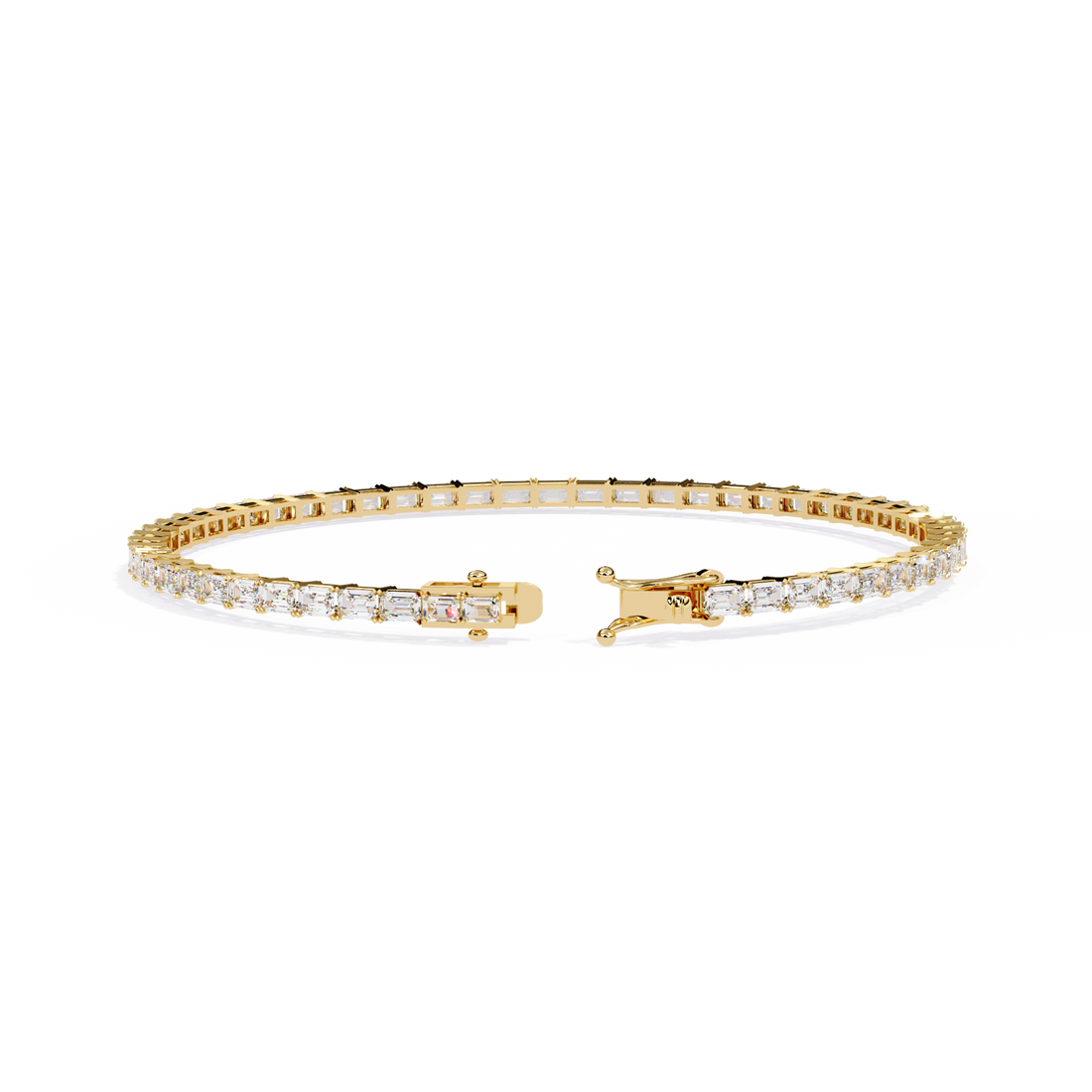 Emerald Cut Lab Grown Diamond Tennis Bracelet