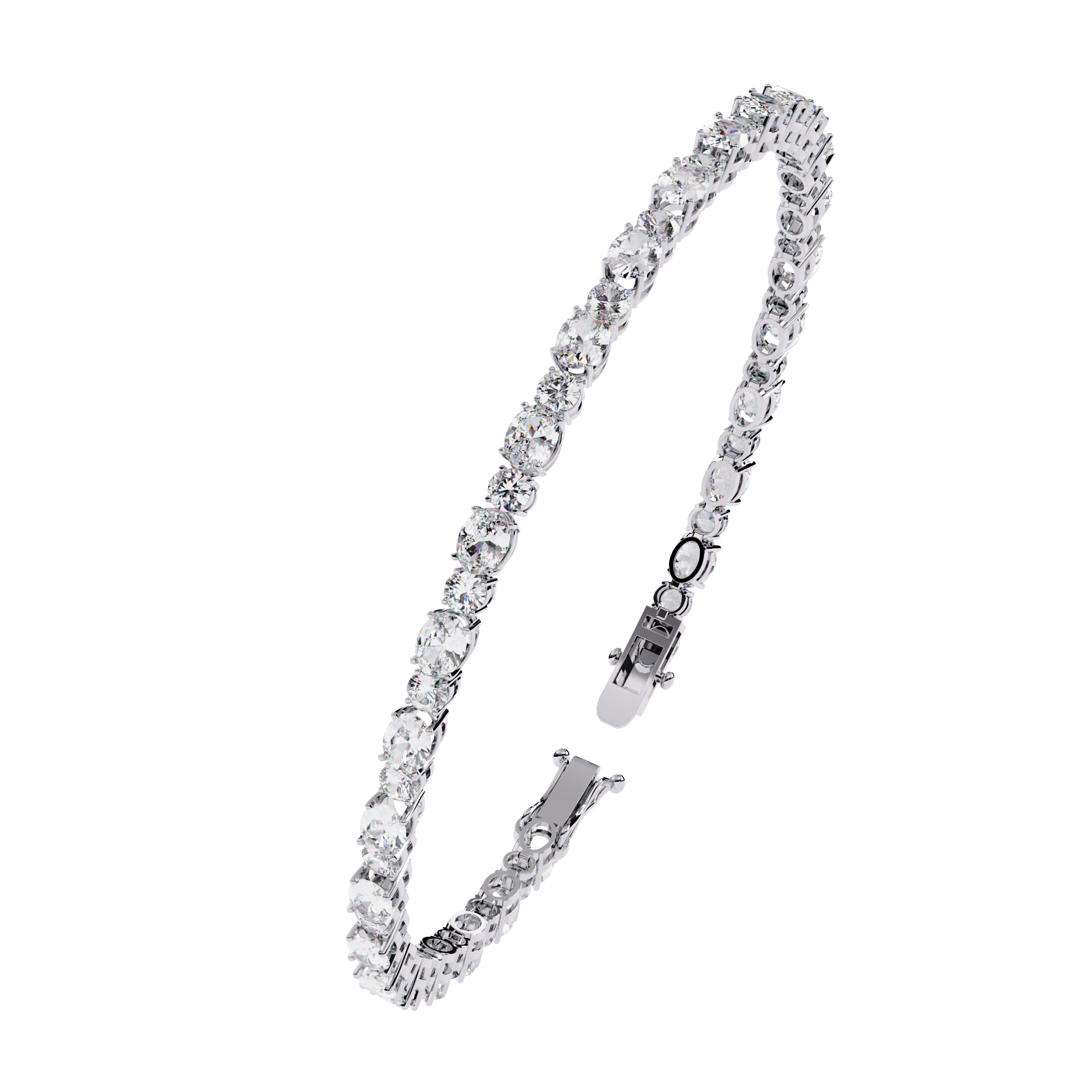 Endless Shine – Delicate Oval Diamond Tennis Bracelet