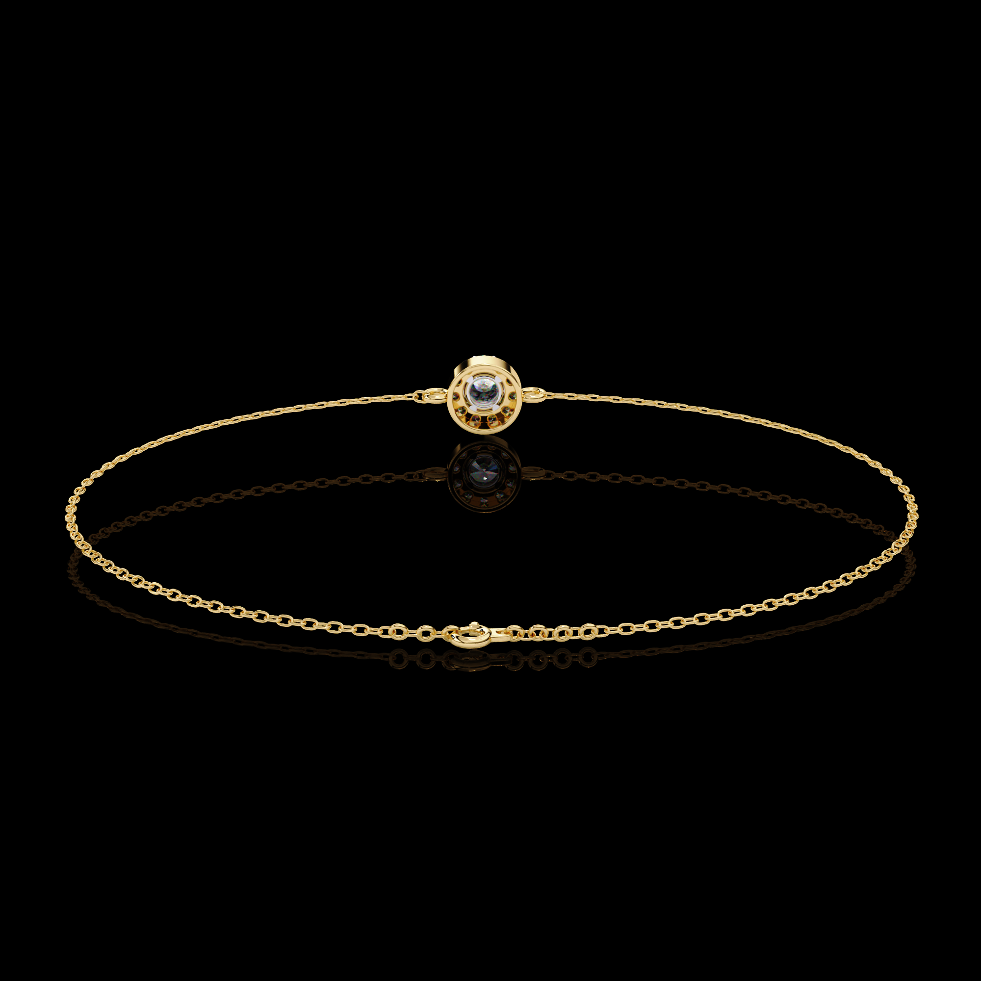 Solitaire Halo Diamond Bracelet