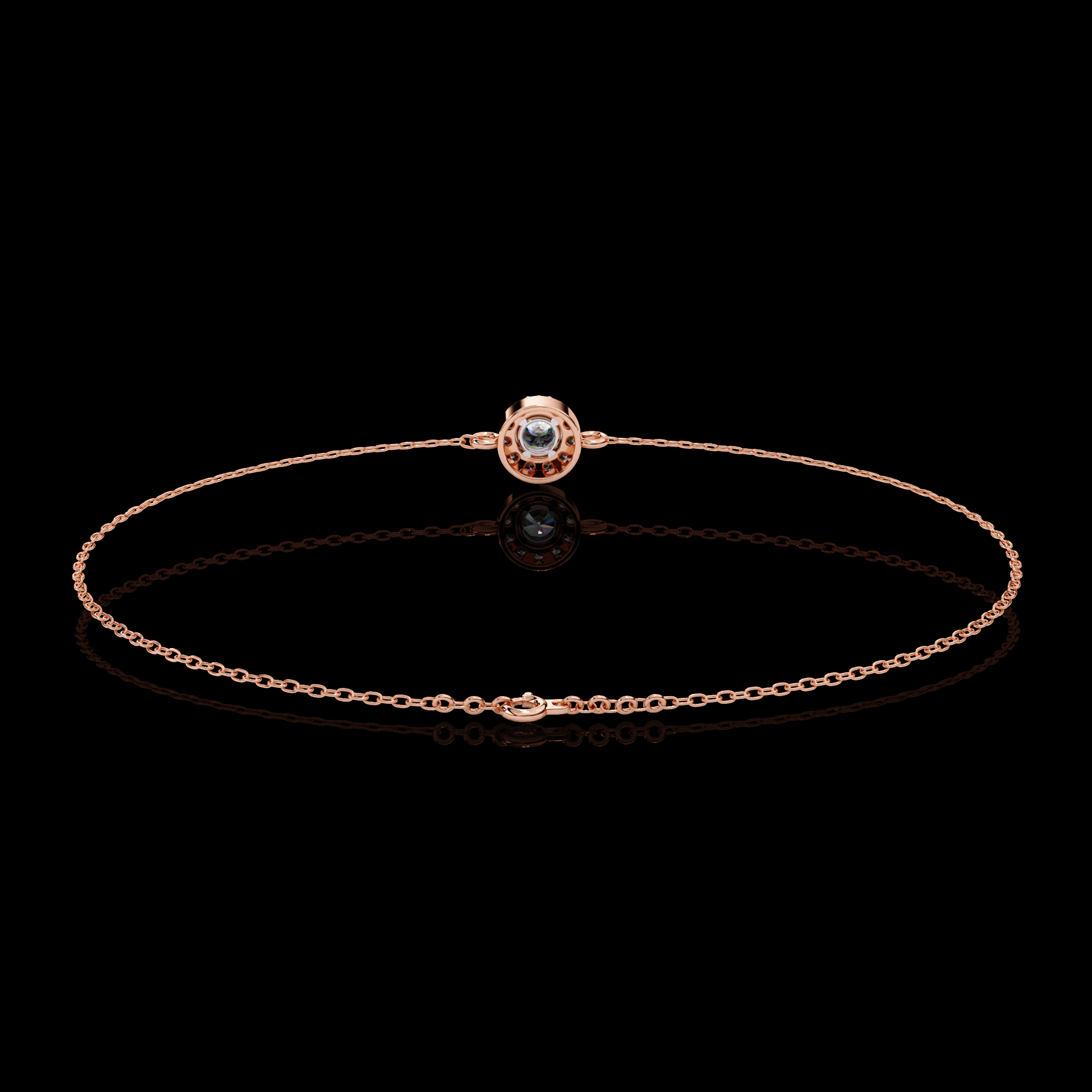 Solitaire Halo Diamond Bracelet