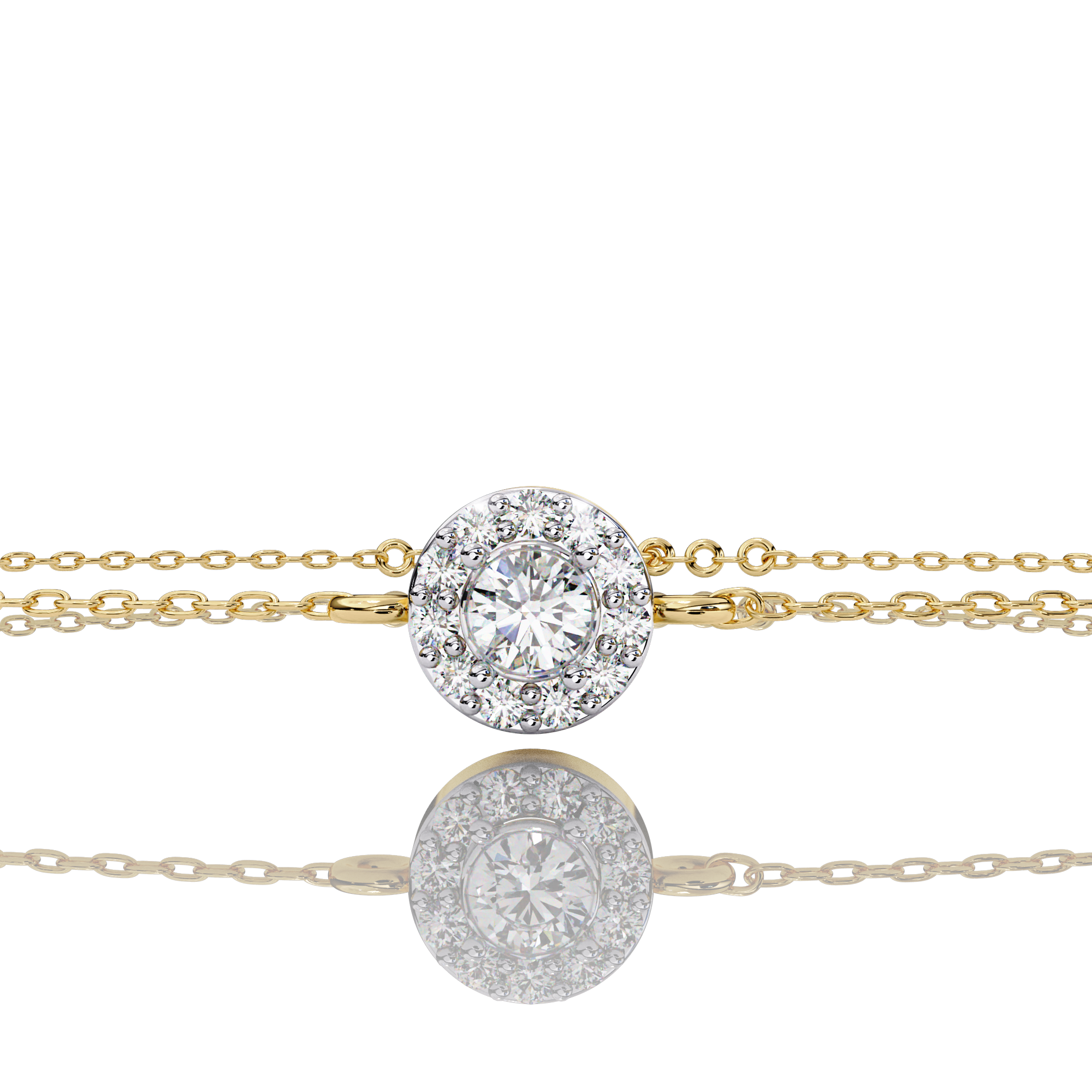 Solitaire Halo Diamond Bracelet