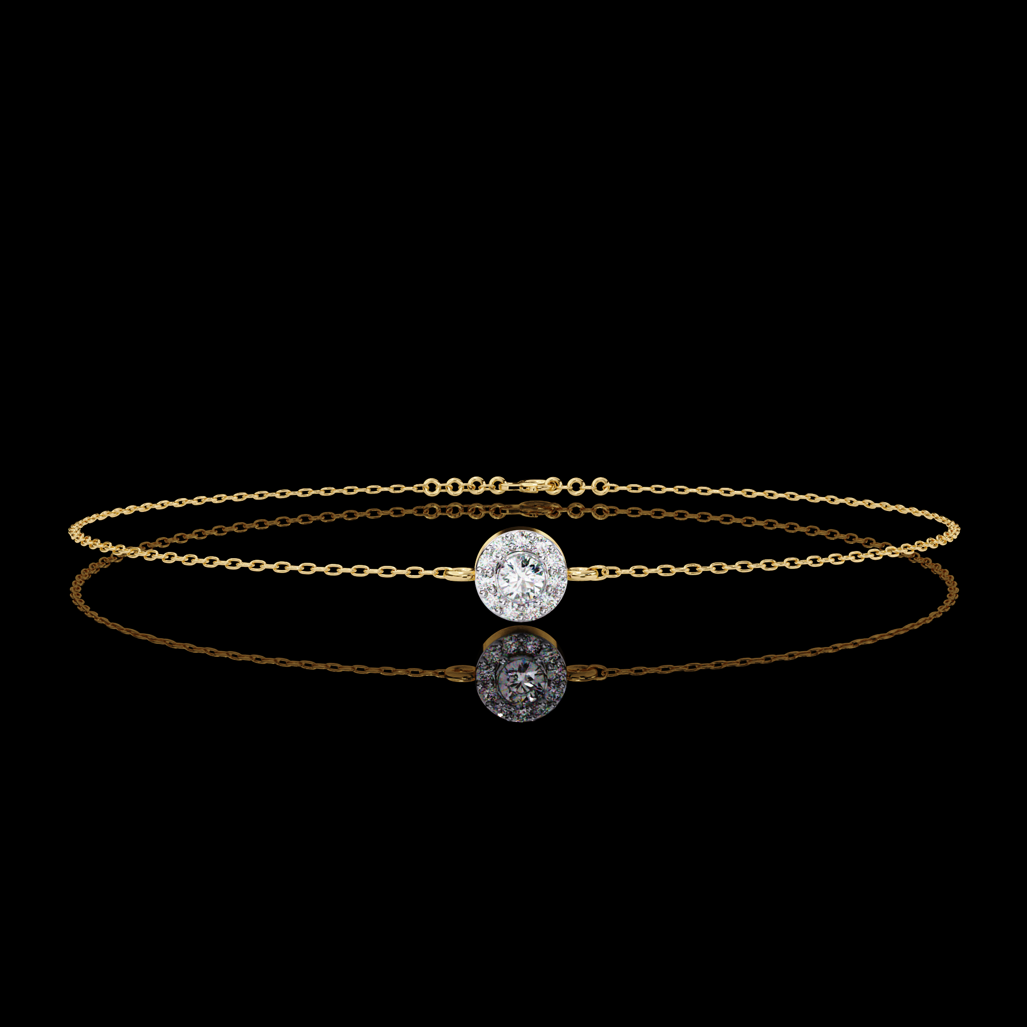 Solitaire Halo Diamond Bracelet