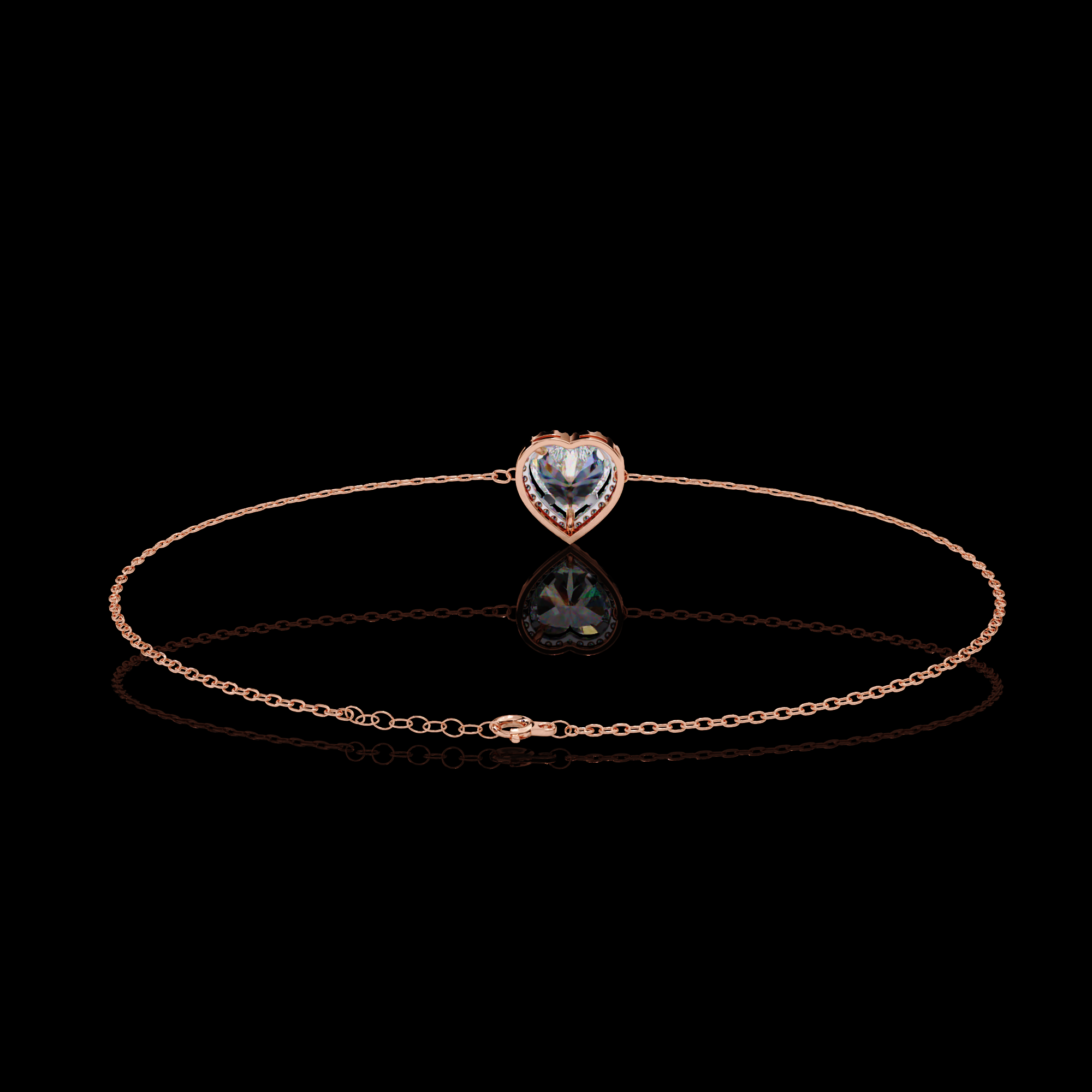 Heart Halo Diamond Bracelet