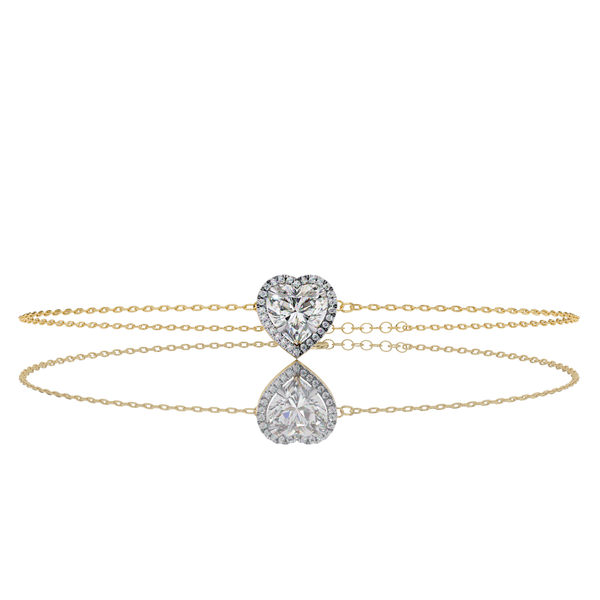 Heart Halo Diamond Bracelet