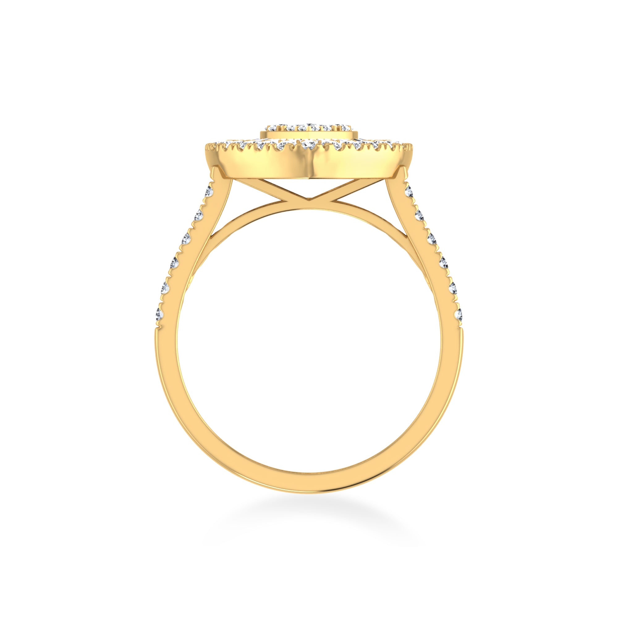 Baguette & Round Heart Lab-Grown Diamond Halo Ring 2