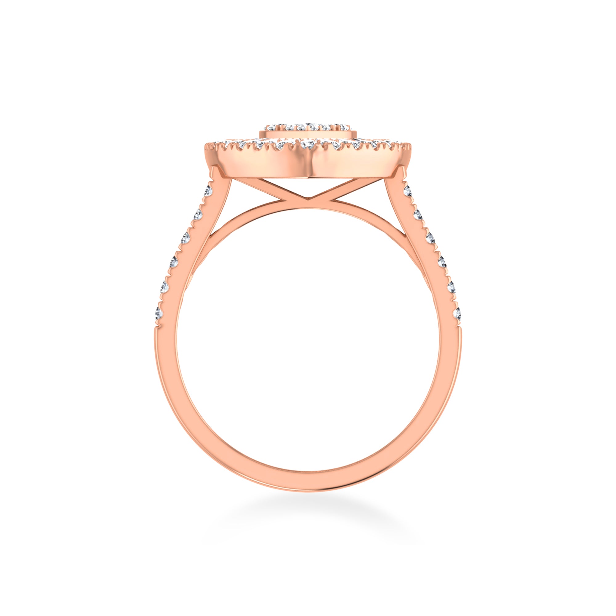 Baguette & Round Heart Lab-Grown Diamond Halo Ring 5