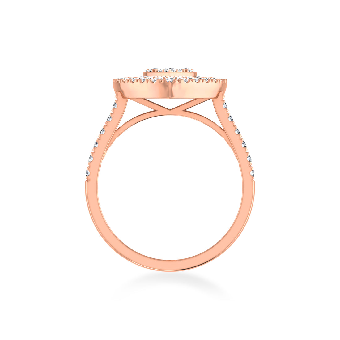 Baguette & Round Heart Lab-Grown Diamond Halo Ring 5
