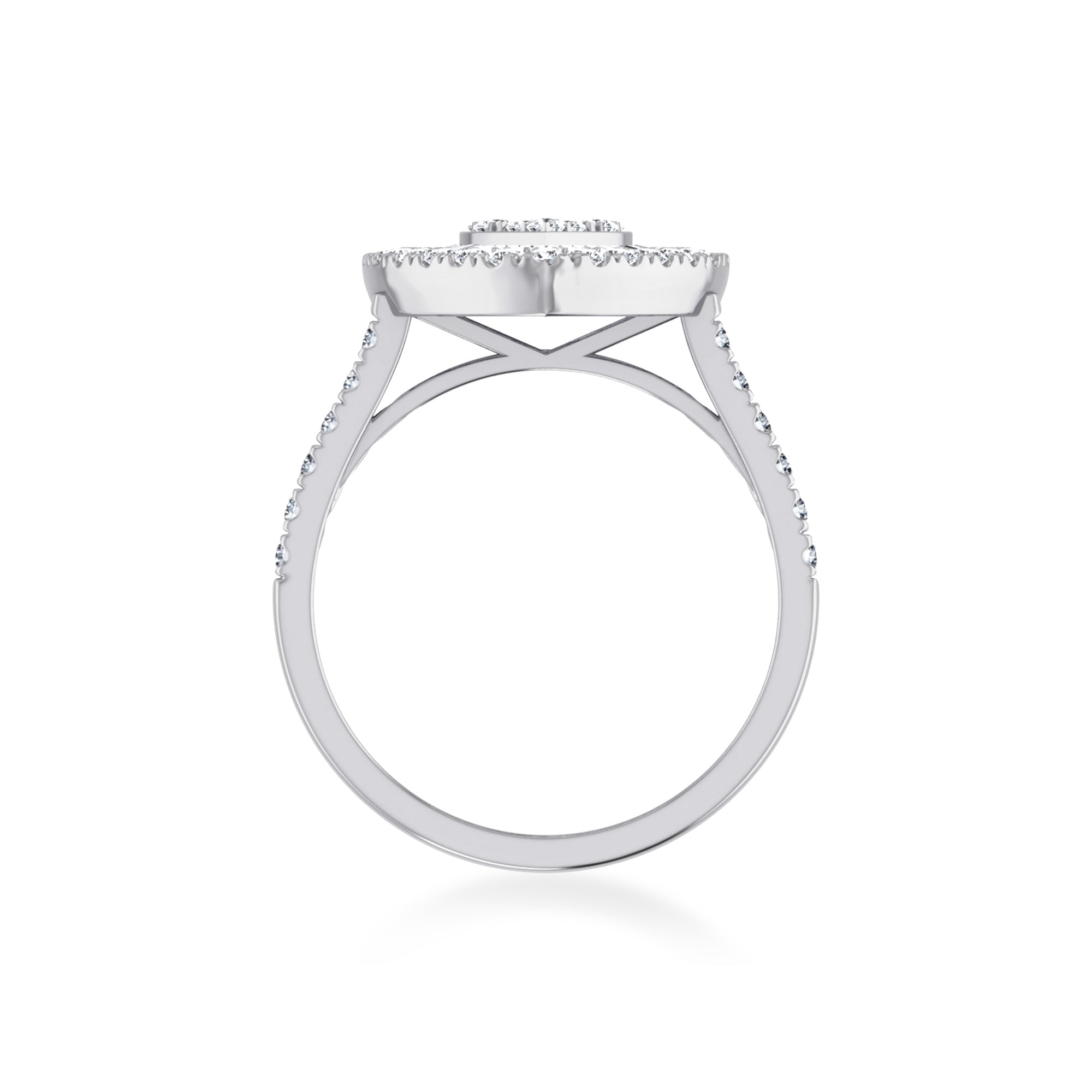Baguette & Round Heart Lab-Grown Diamond Halo Ring 8