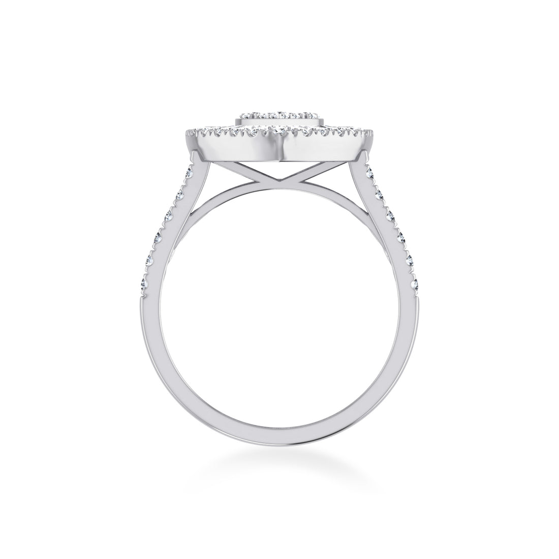 Baguette & Round Heart Lab-Grown Diamond Halo Ring 8