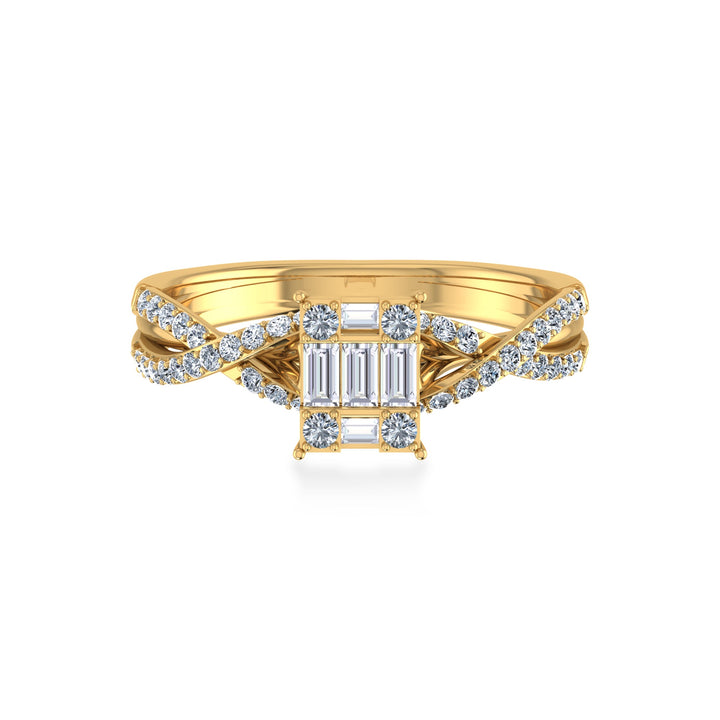 Baguette & Round Lab-Grown Diamond Ring