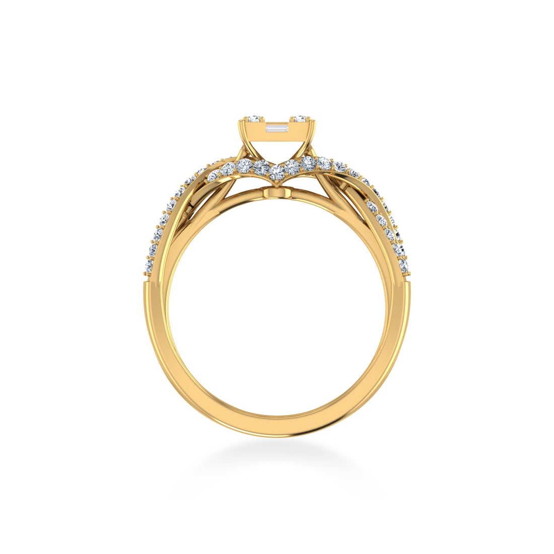Baguette & Round Lab-Grown Diamond Ring3