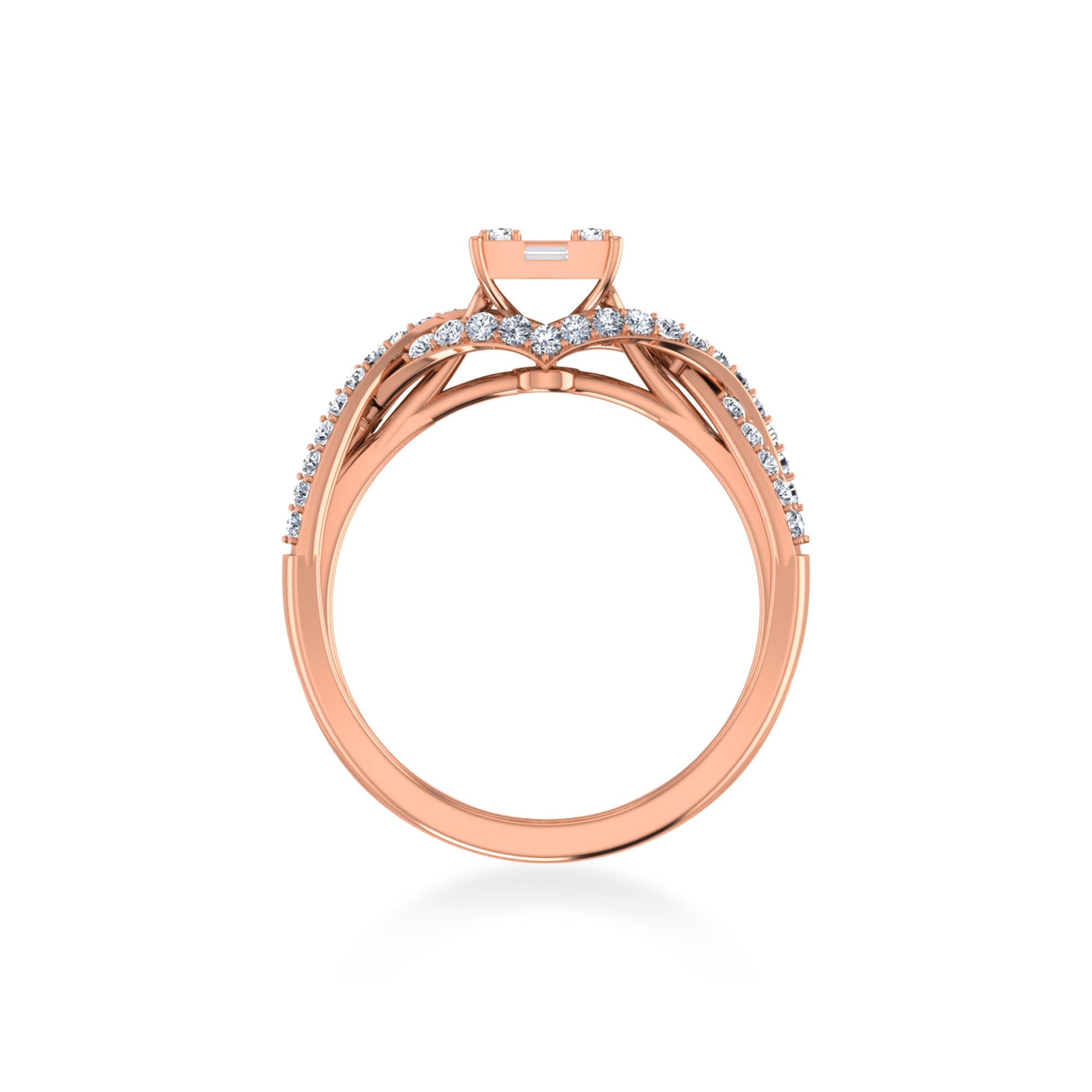 Baguette & Round Lab-Grown Diamond Ring6