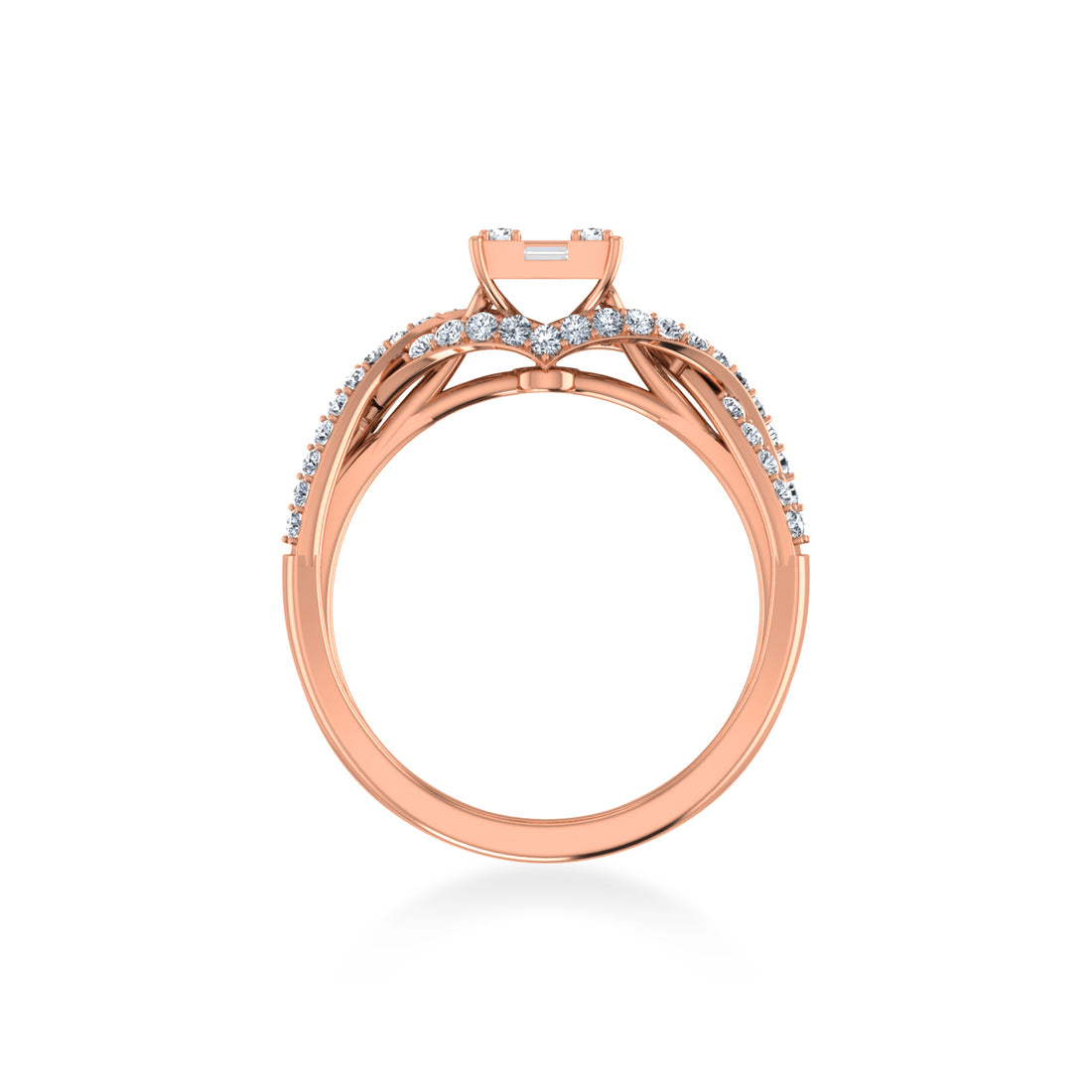 Baguette & Round Lab-Grown Diamond Ring6