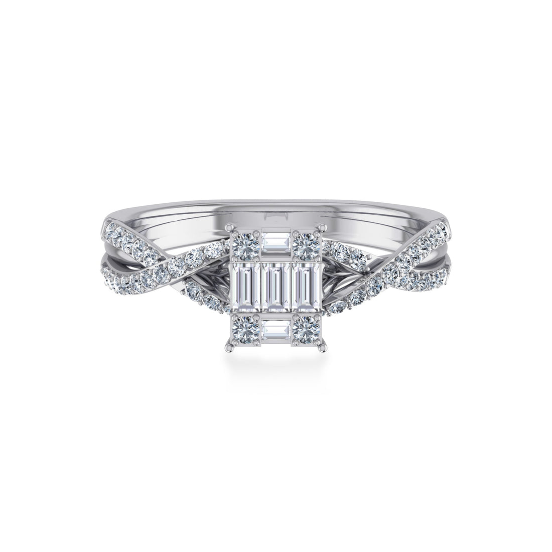 Baguette & Round Lab-Grown Diamond Ring7