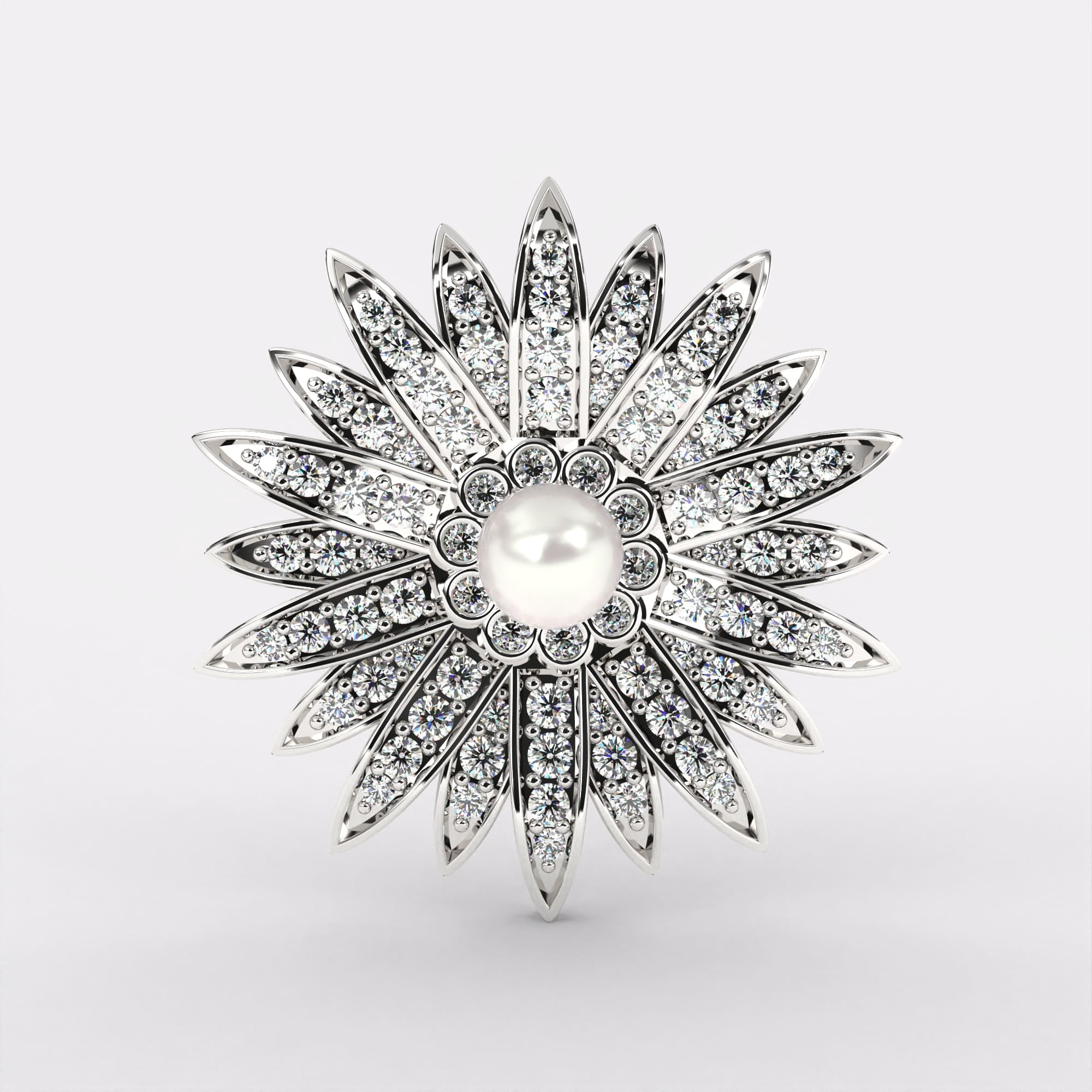 Beam Pearl Diamond Earrings