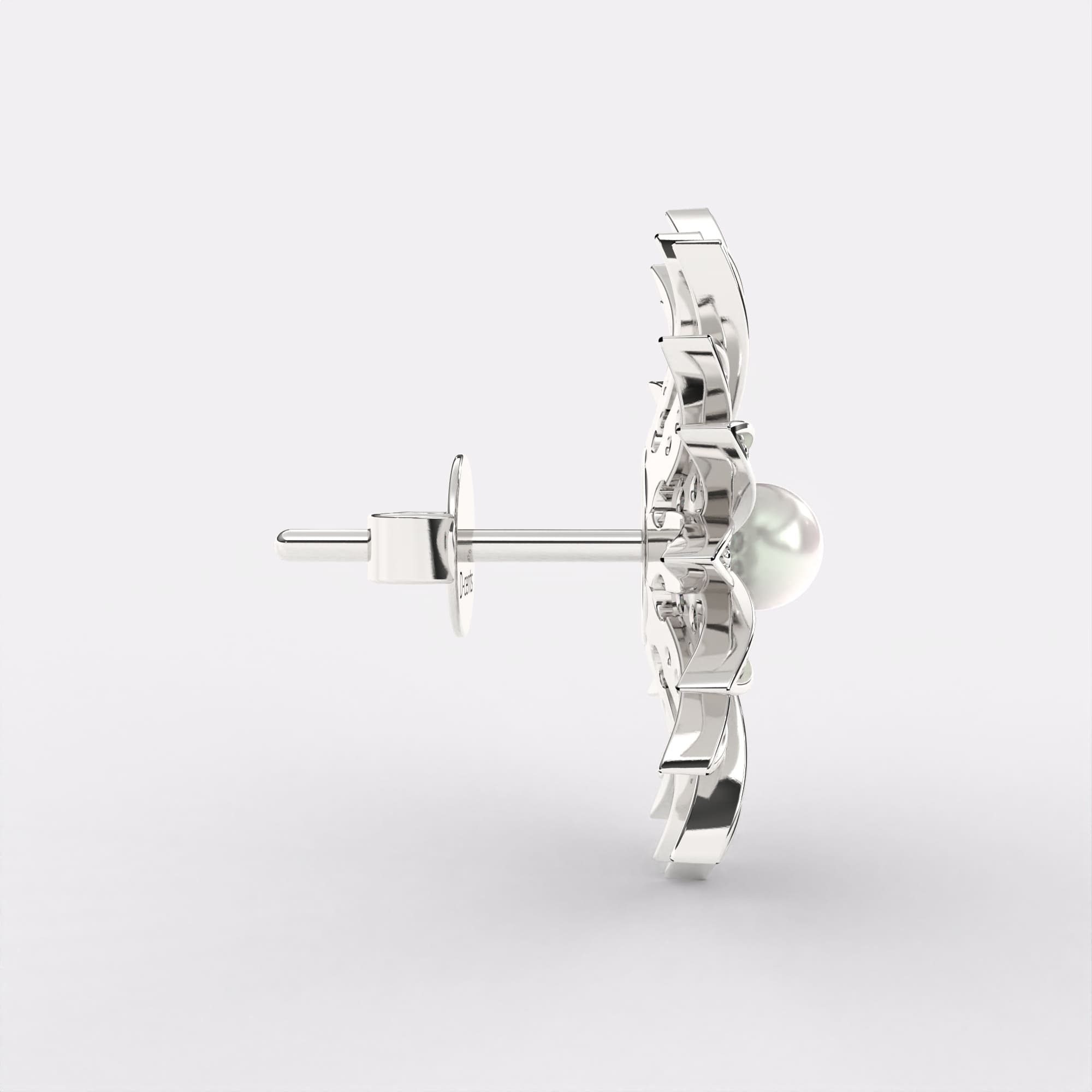 Beam Pearl Diamond Earrings