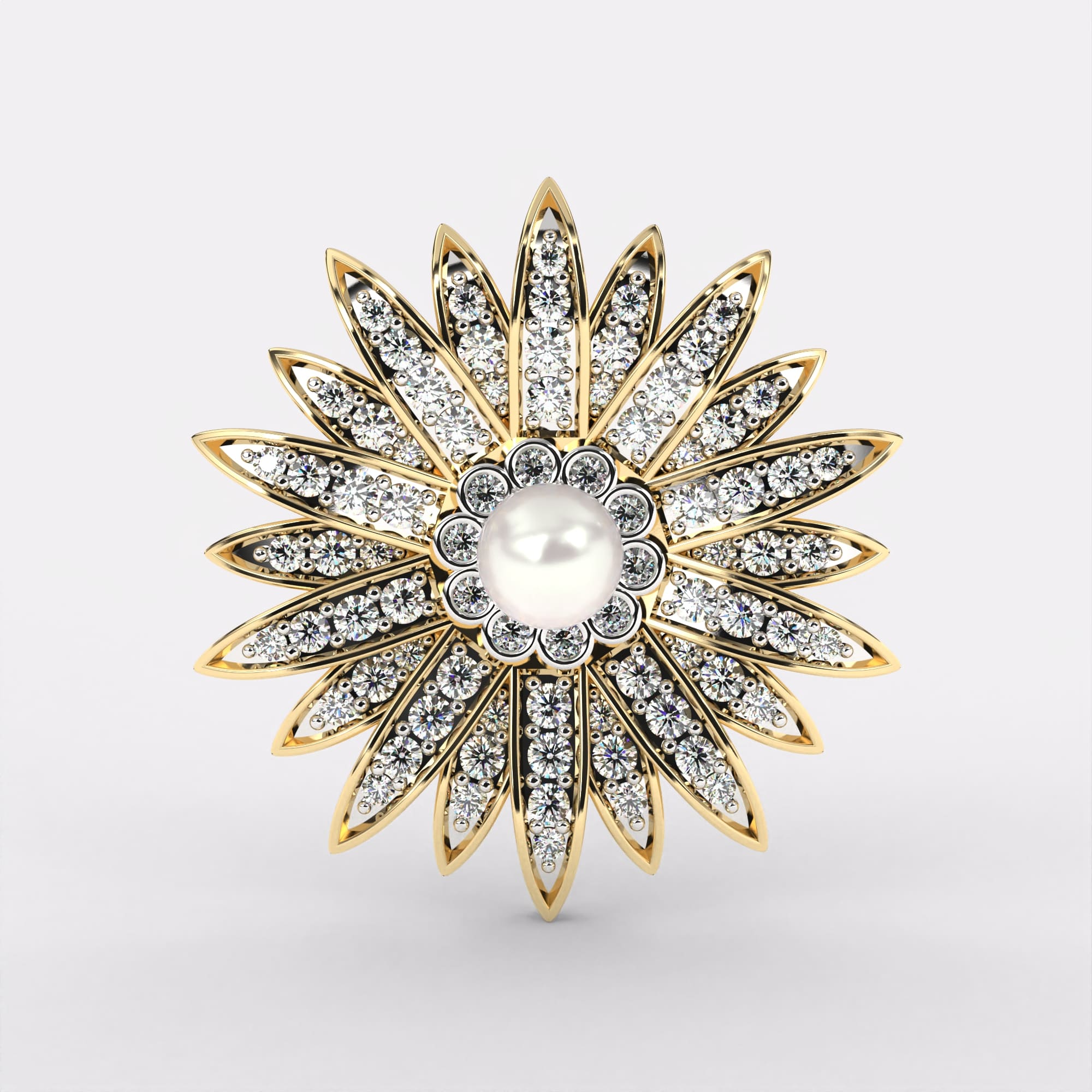 Beam Pearl Diamond Earrings