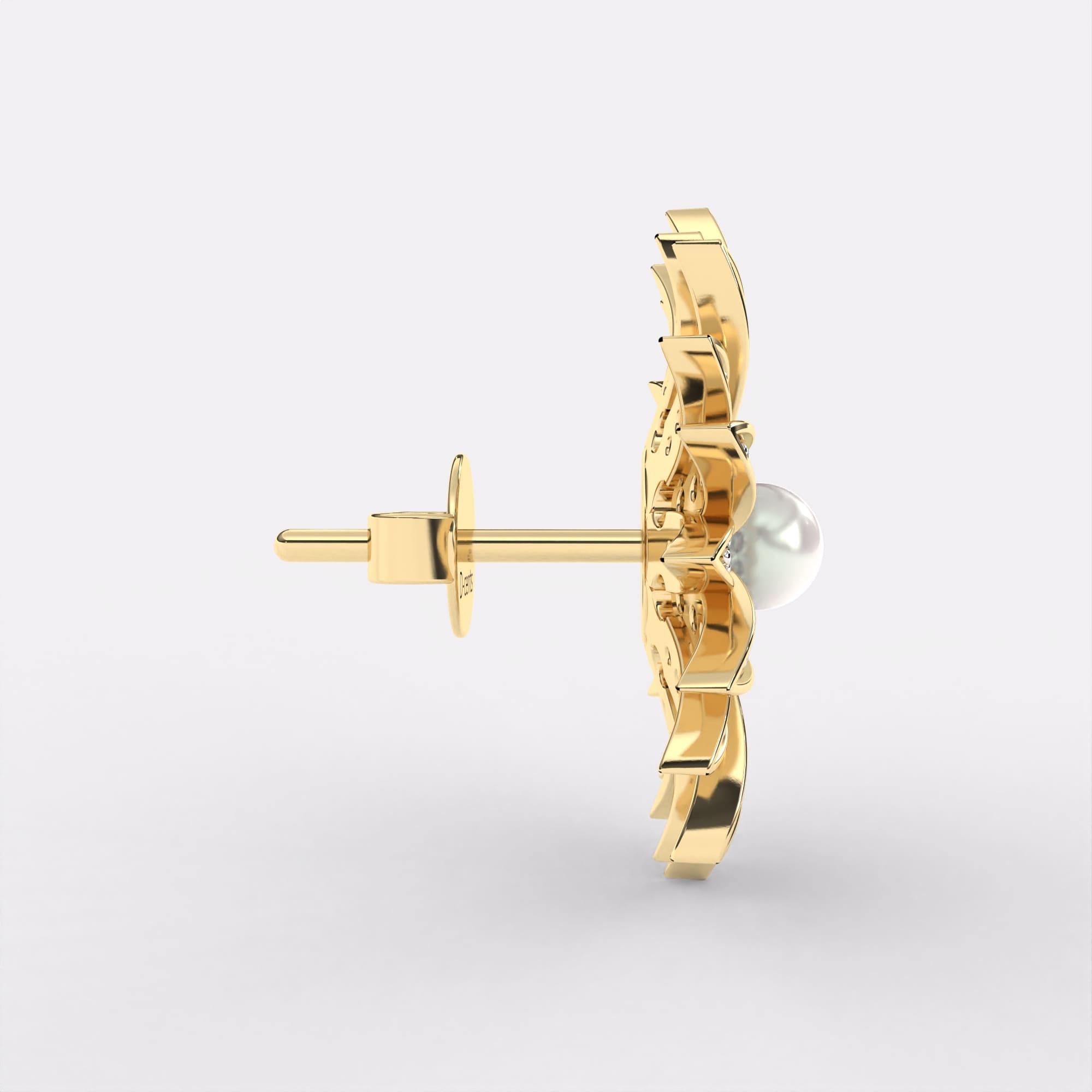 Beam Pearl Diamond Earrings