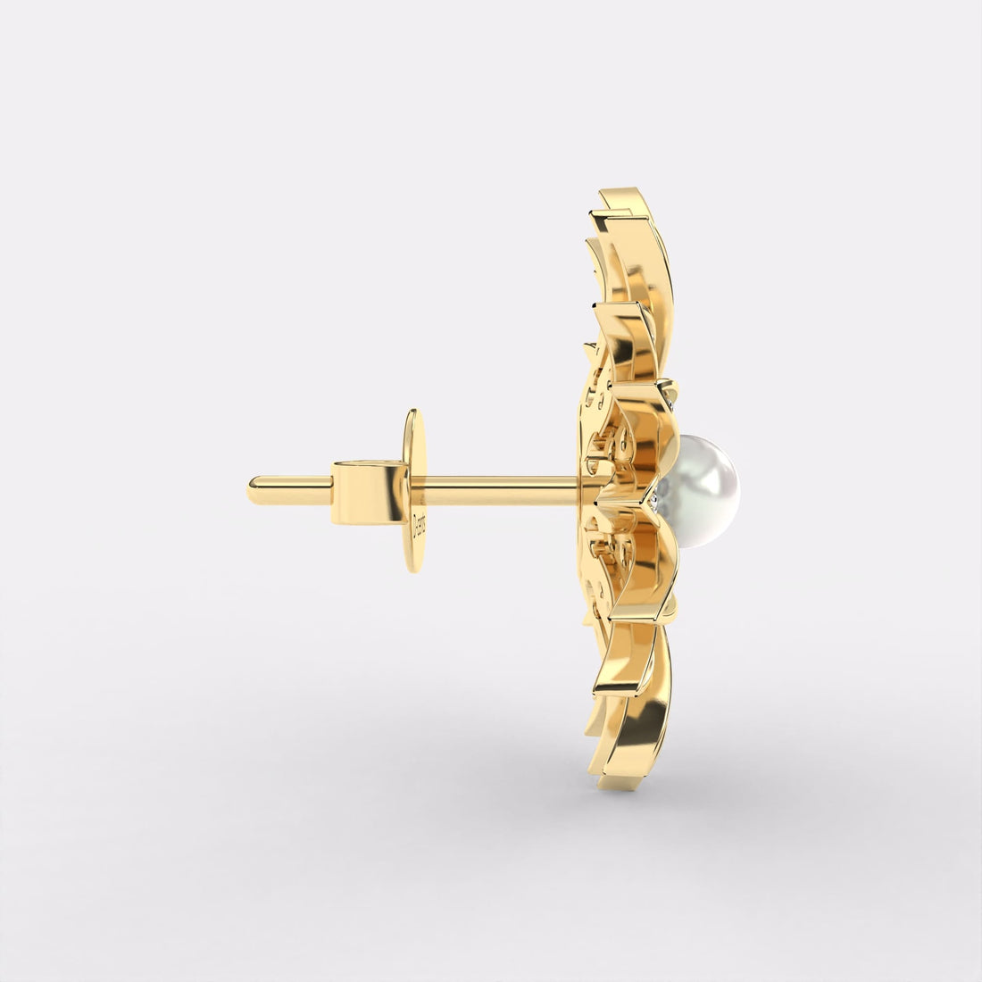 Beam Pearl Diamond Earrings