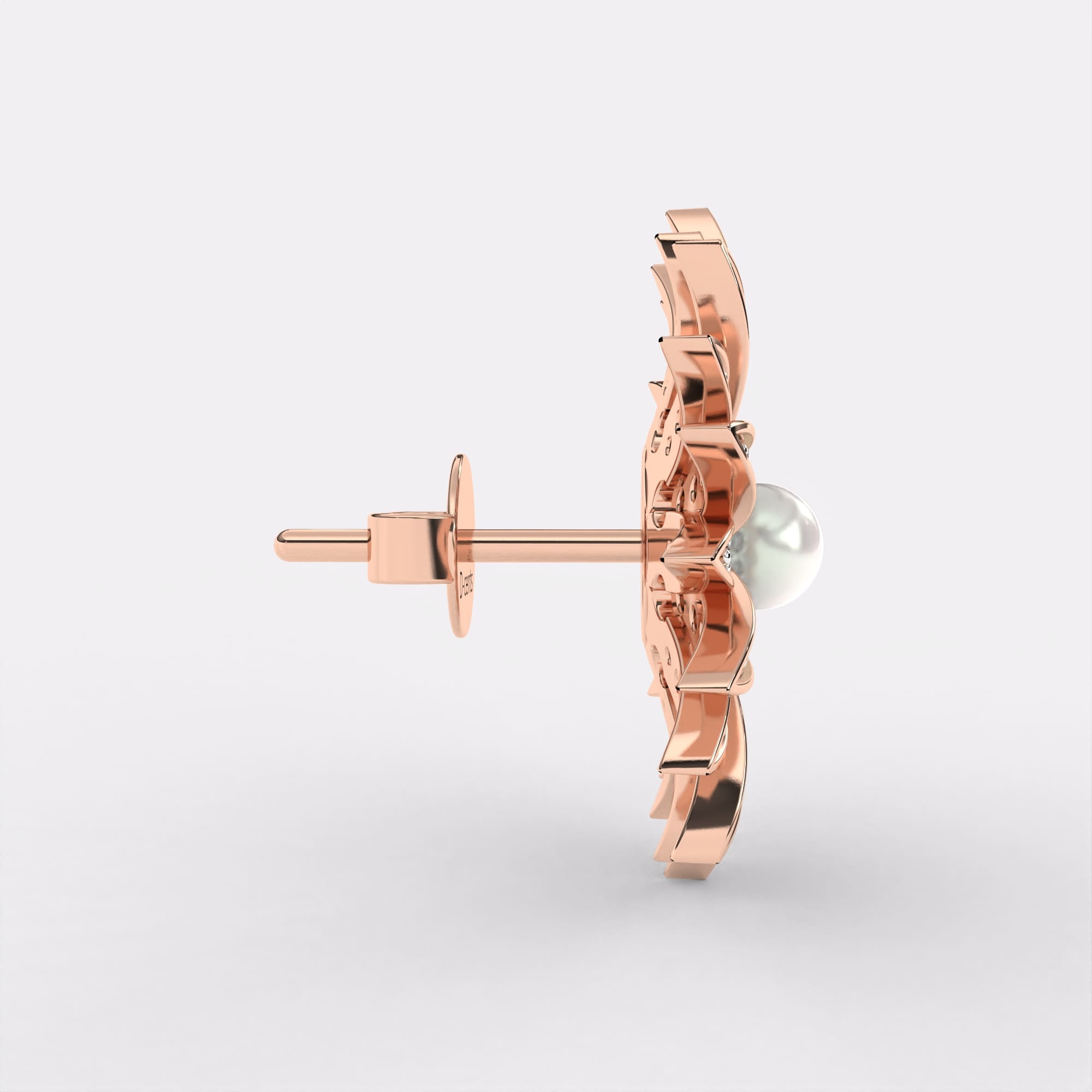 Beam Pearl Diamond Earrings