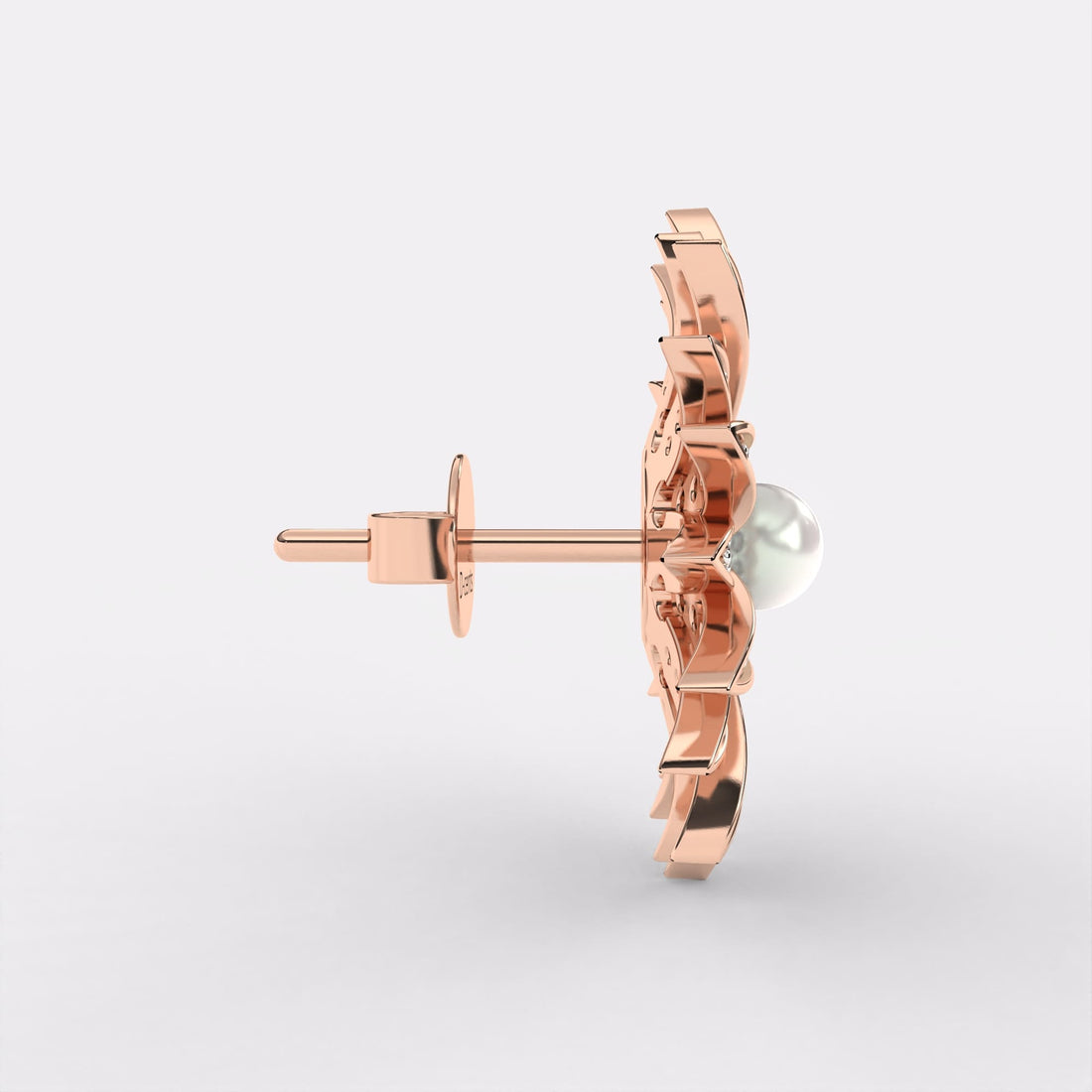 Beam Pearl Diamond Earrings