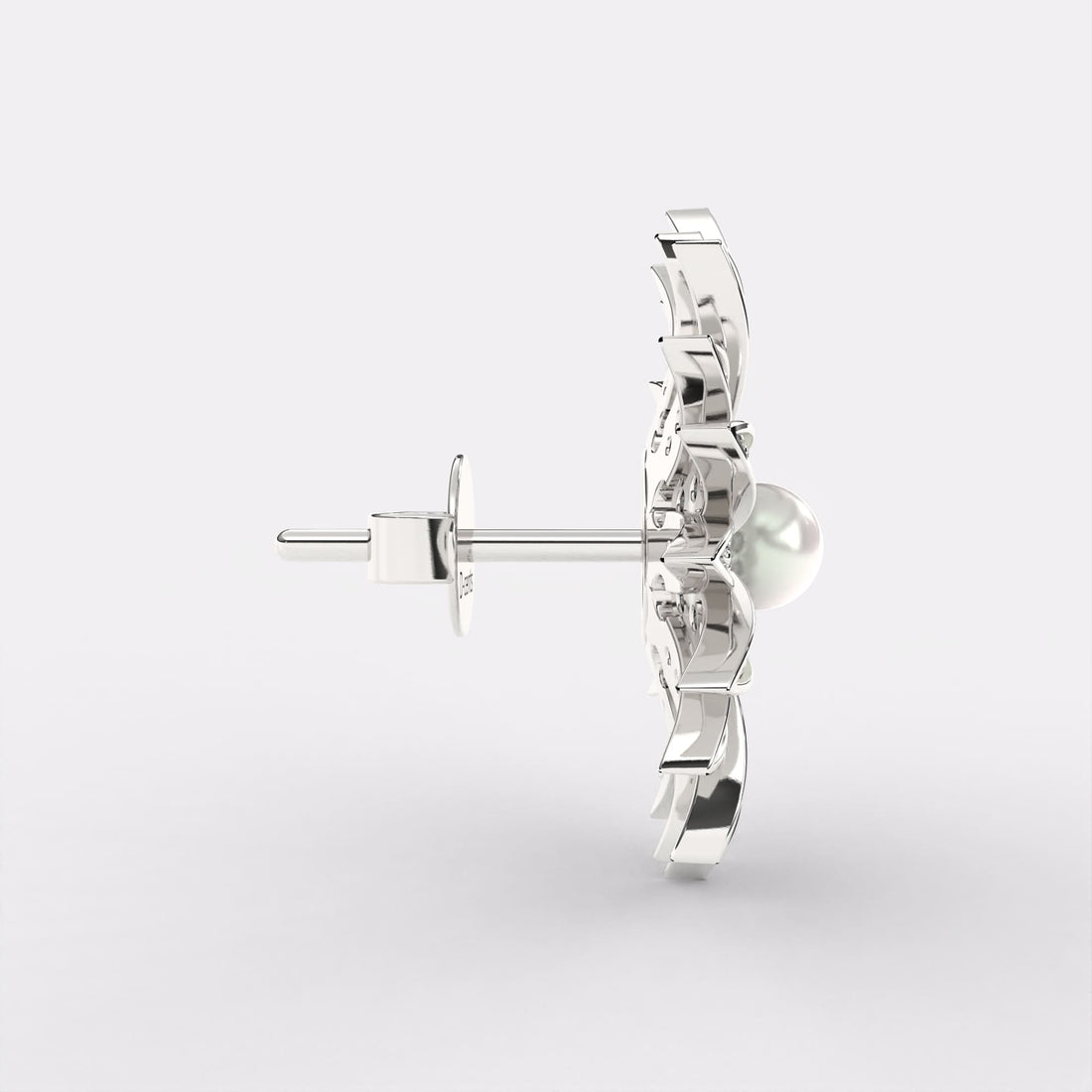 Beam pearl Diamond earrings in 925 Silver