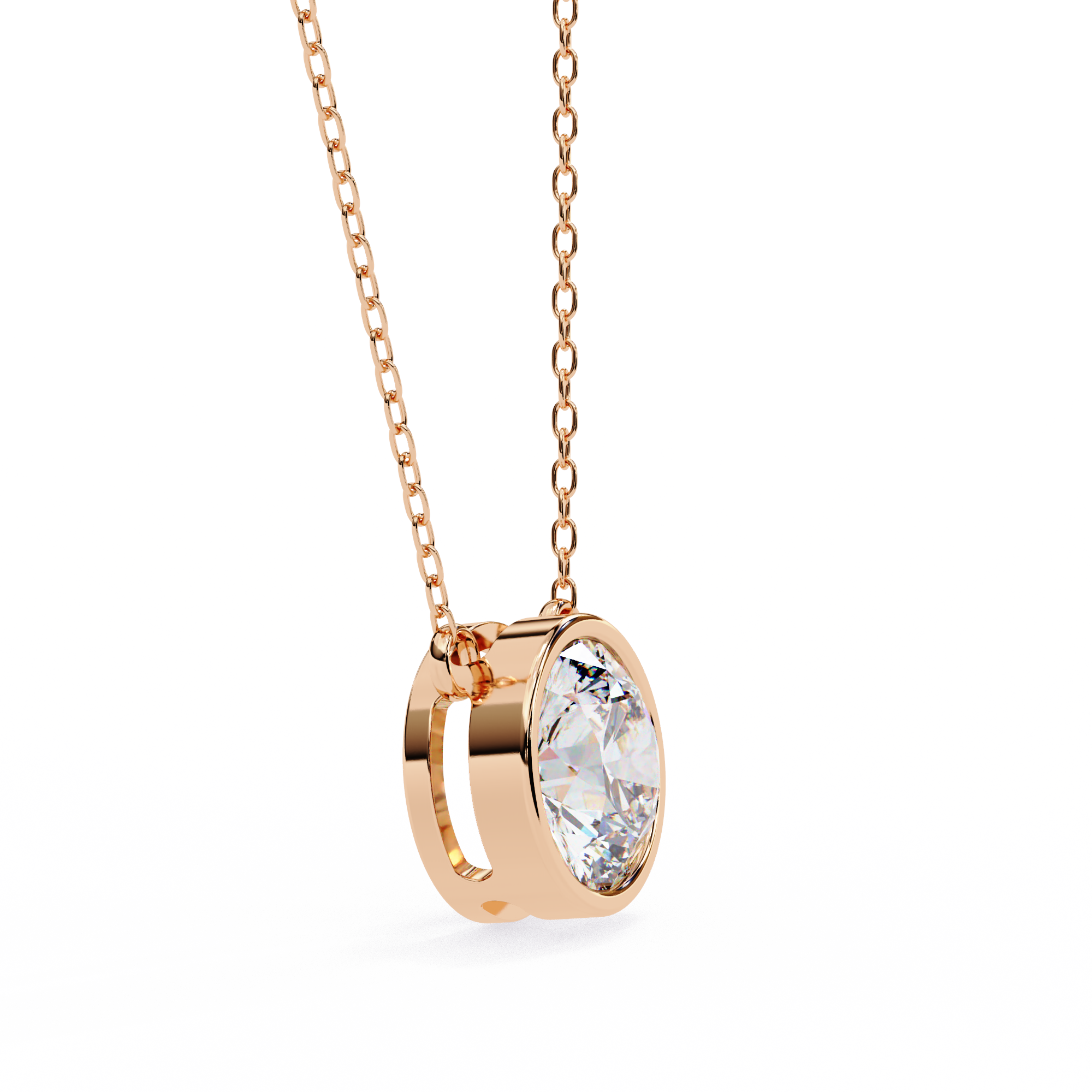 Bezel Round Diamond pendant