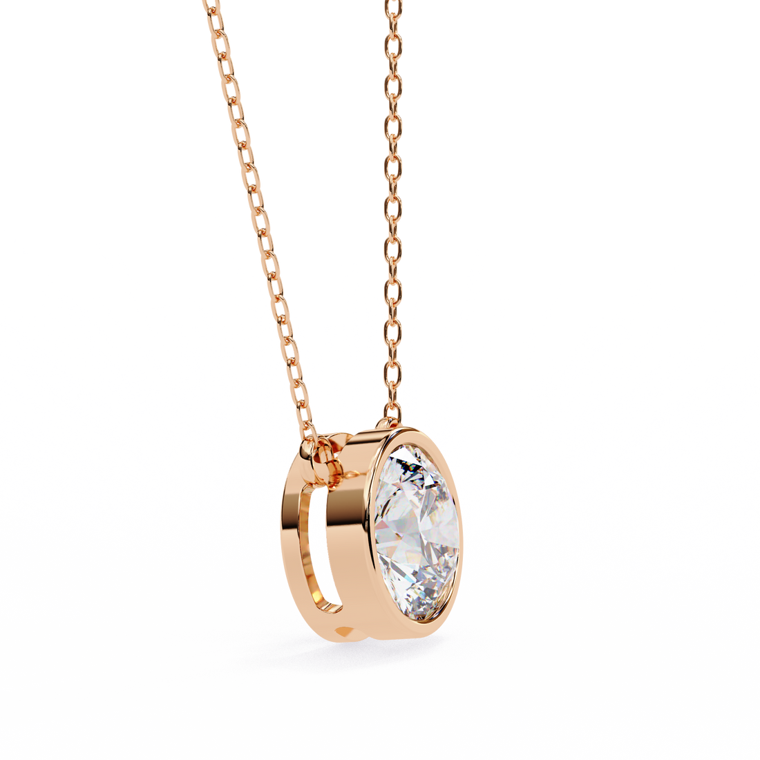 Bezel Round Diamond pendant