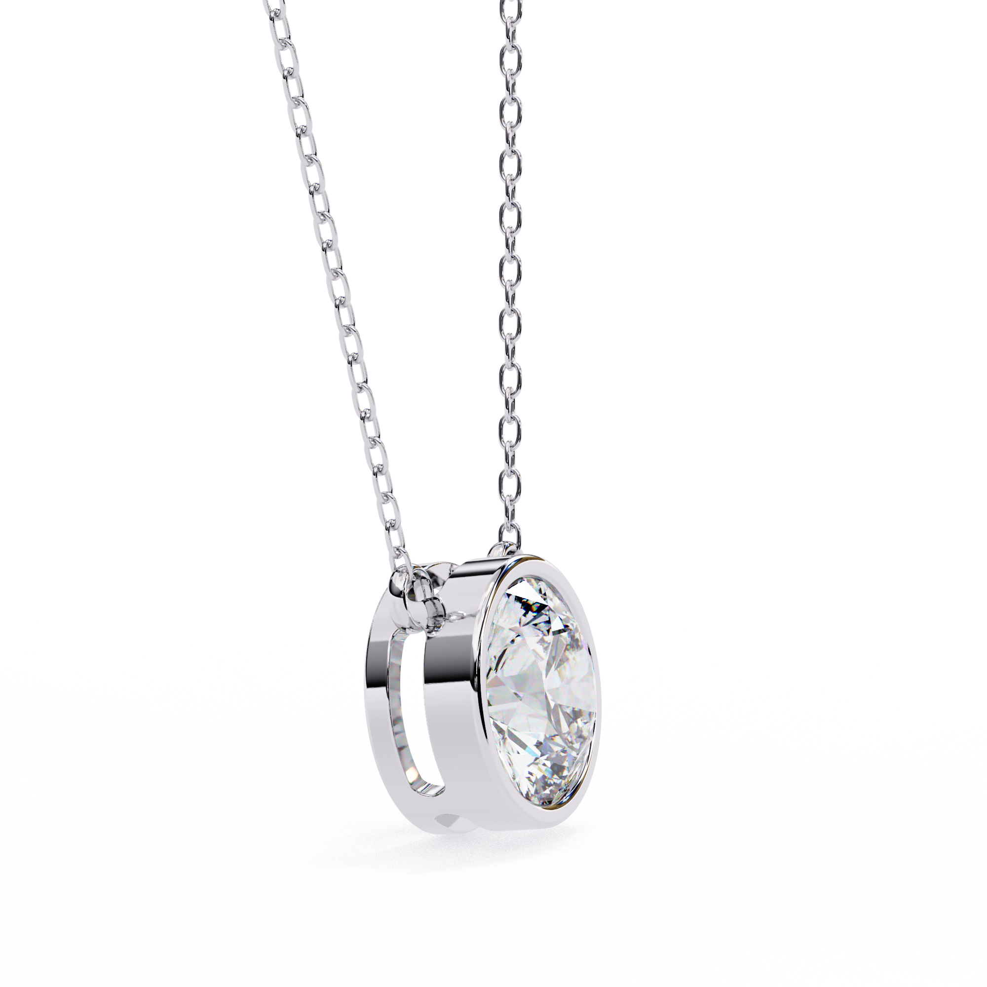 Bezel Round Diamond pendant