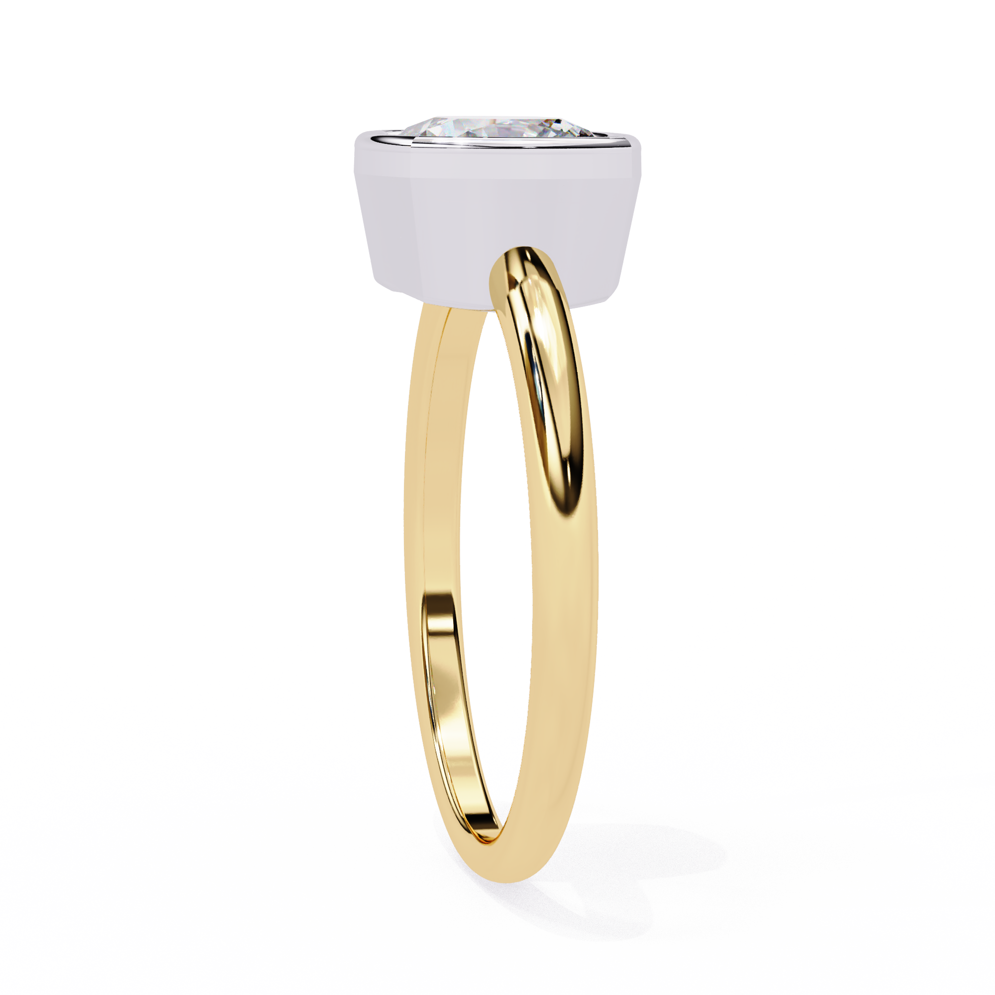 Bezel Setting Cushion Cut Diamond Ring3