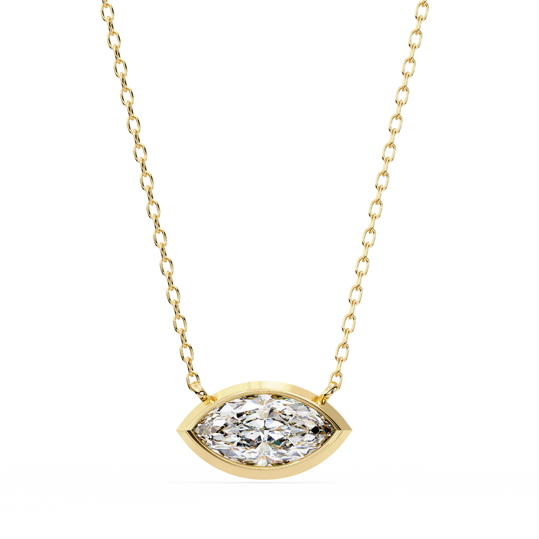 Bezel marquise Diamond pendant