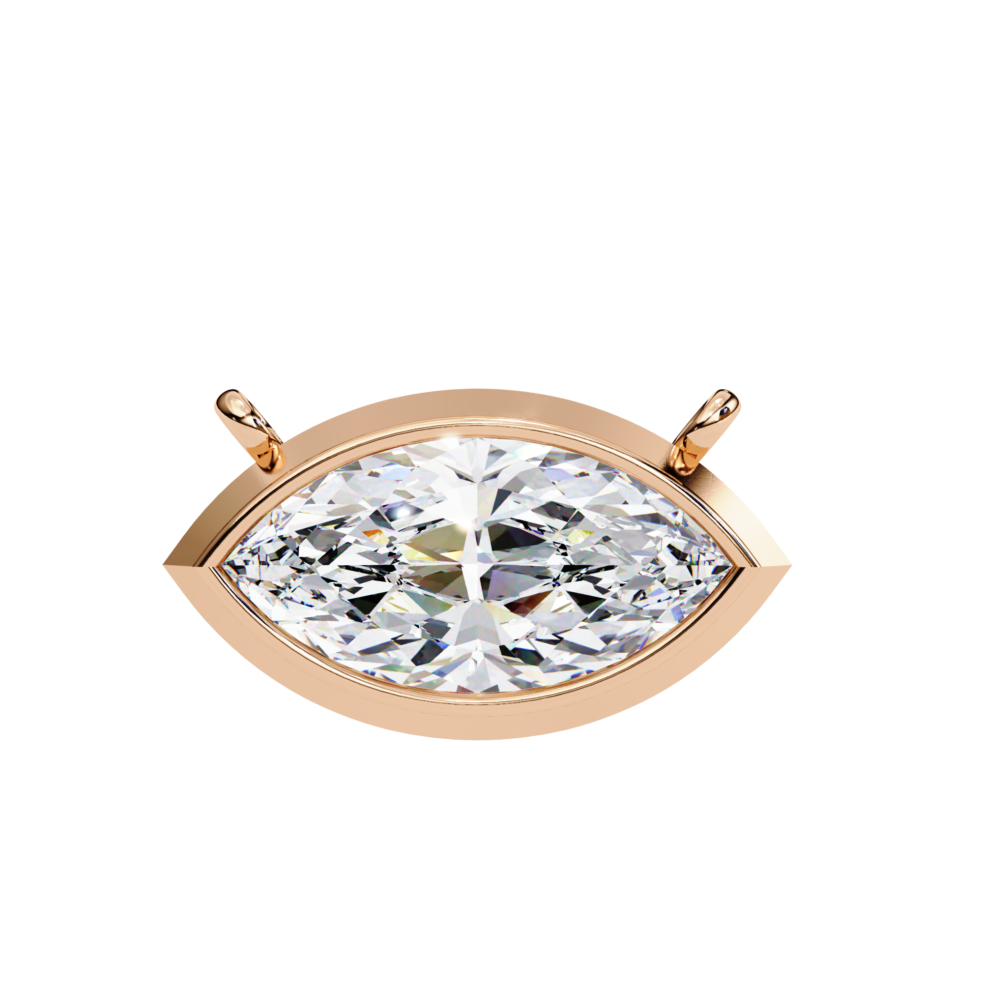 Bezel marquise Diamond pendant