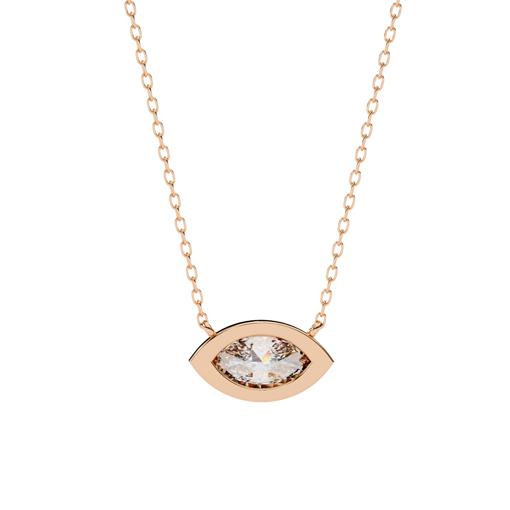 Bezel marquise Diamond pendant