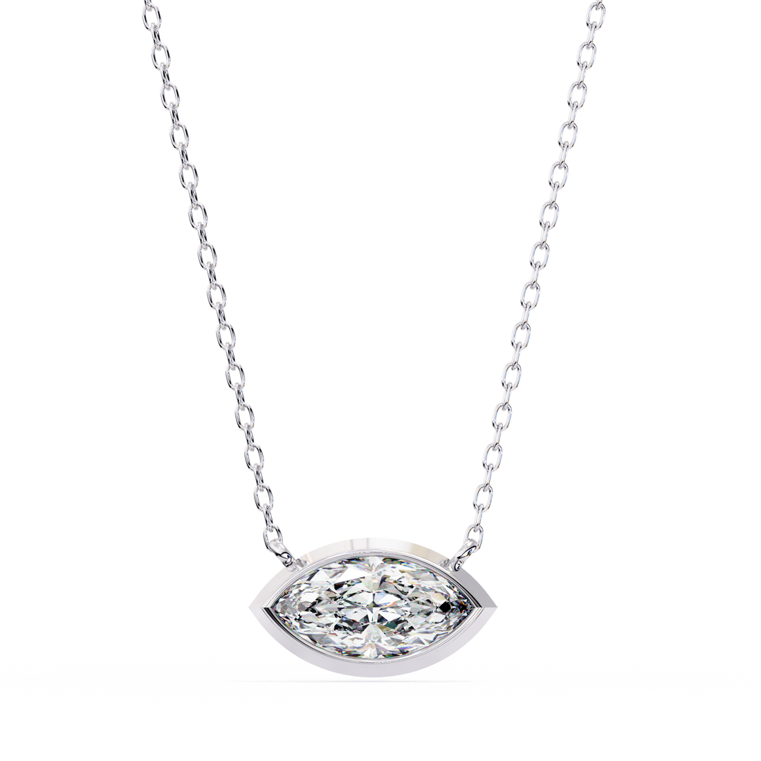Bezel marquise Diamond pendant
