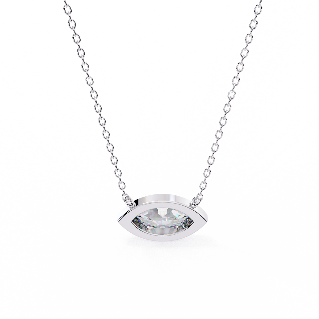 Bezel marquise Diamond pendant