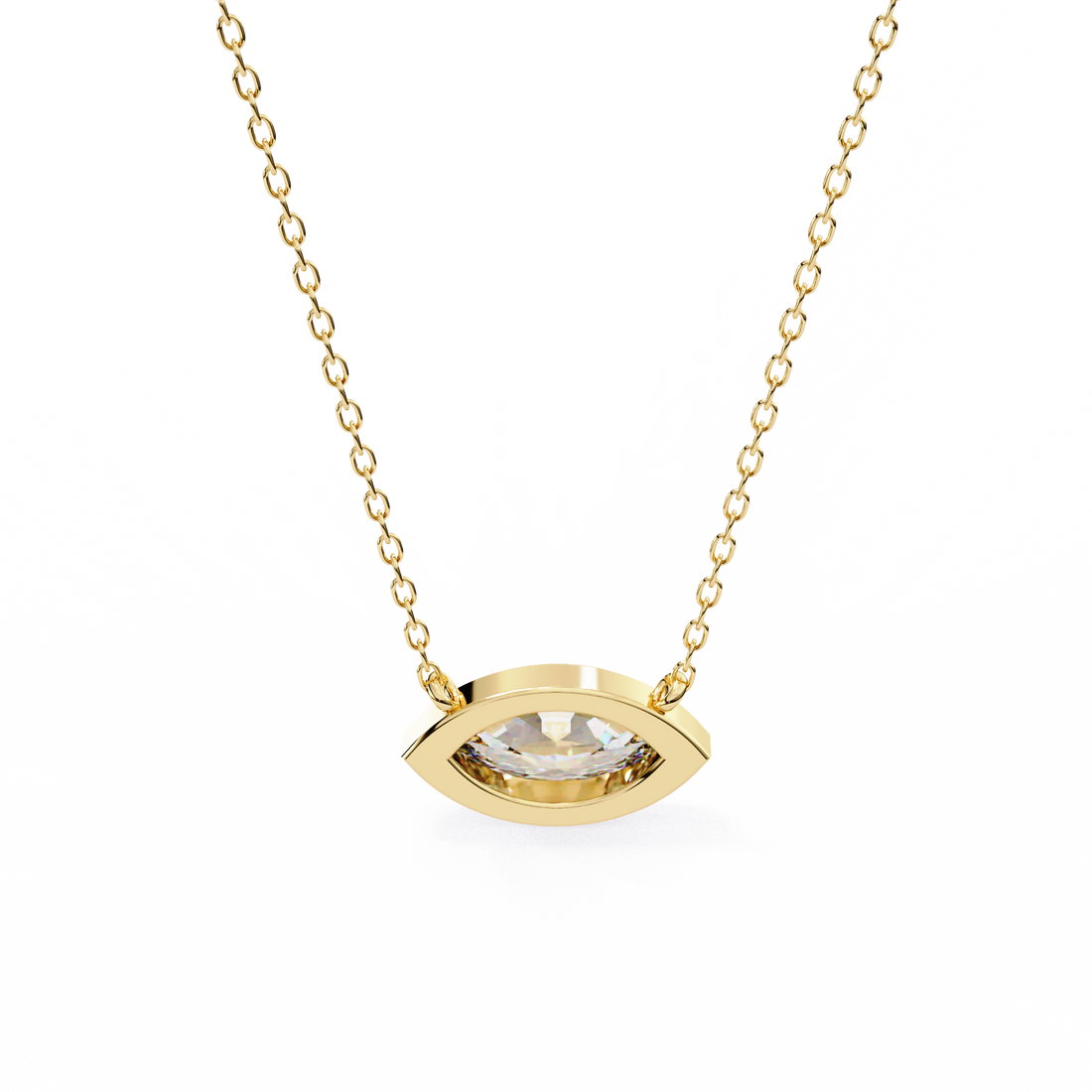 Bezel marquise Diamond pendant