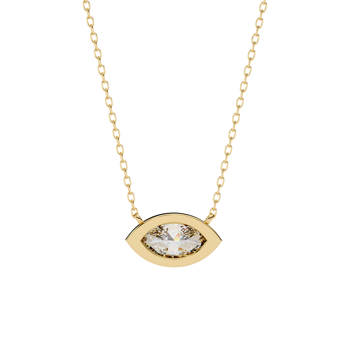 Bezel marquise Diamond pendant