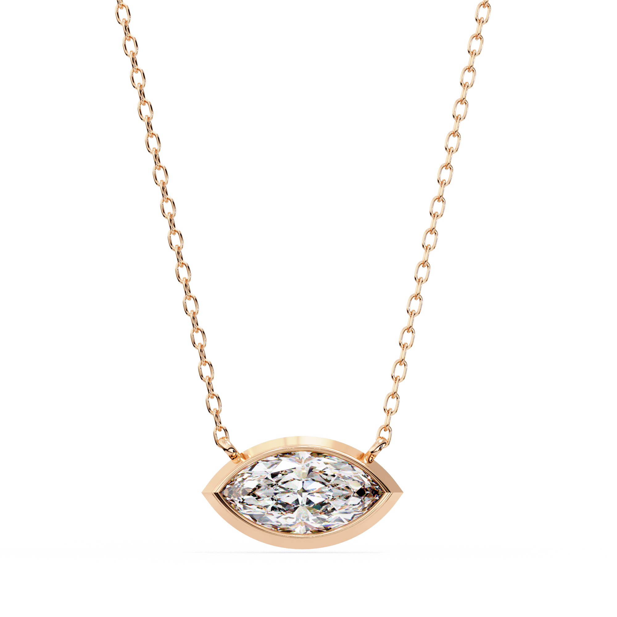 Bezel marquise Diamond pendant