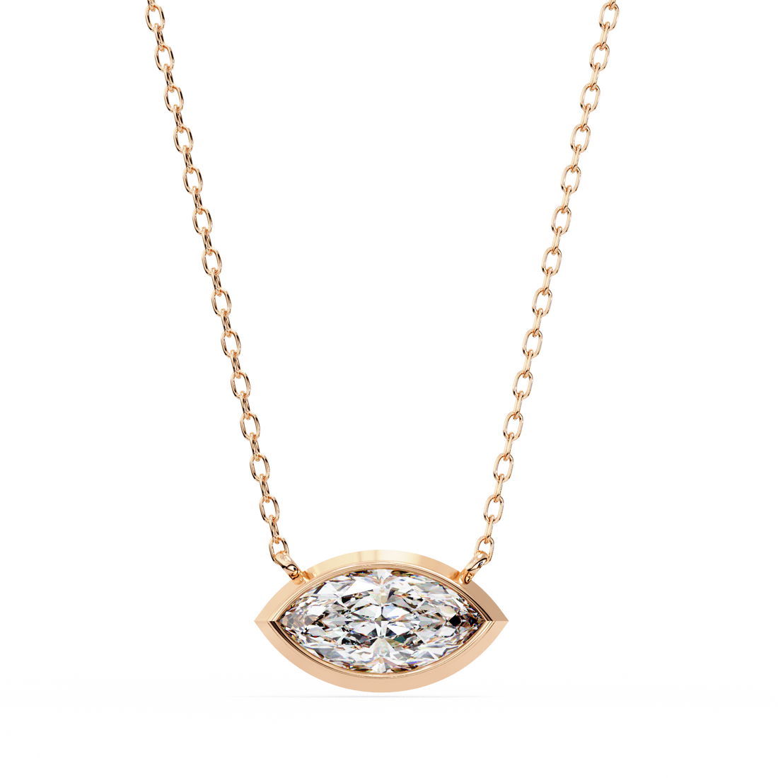 Bezel marquise Diamond pendant